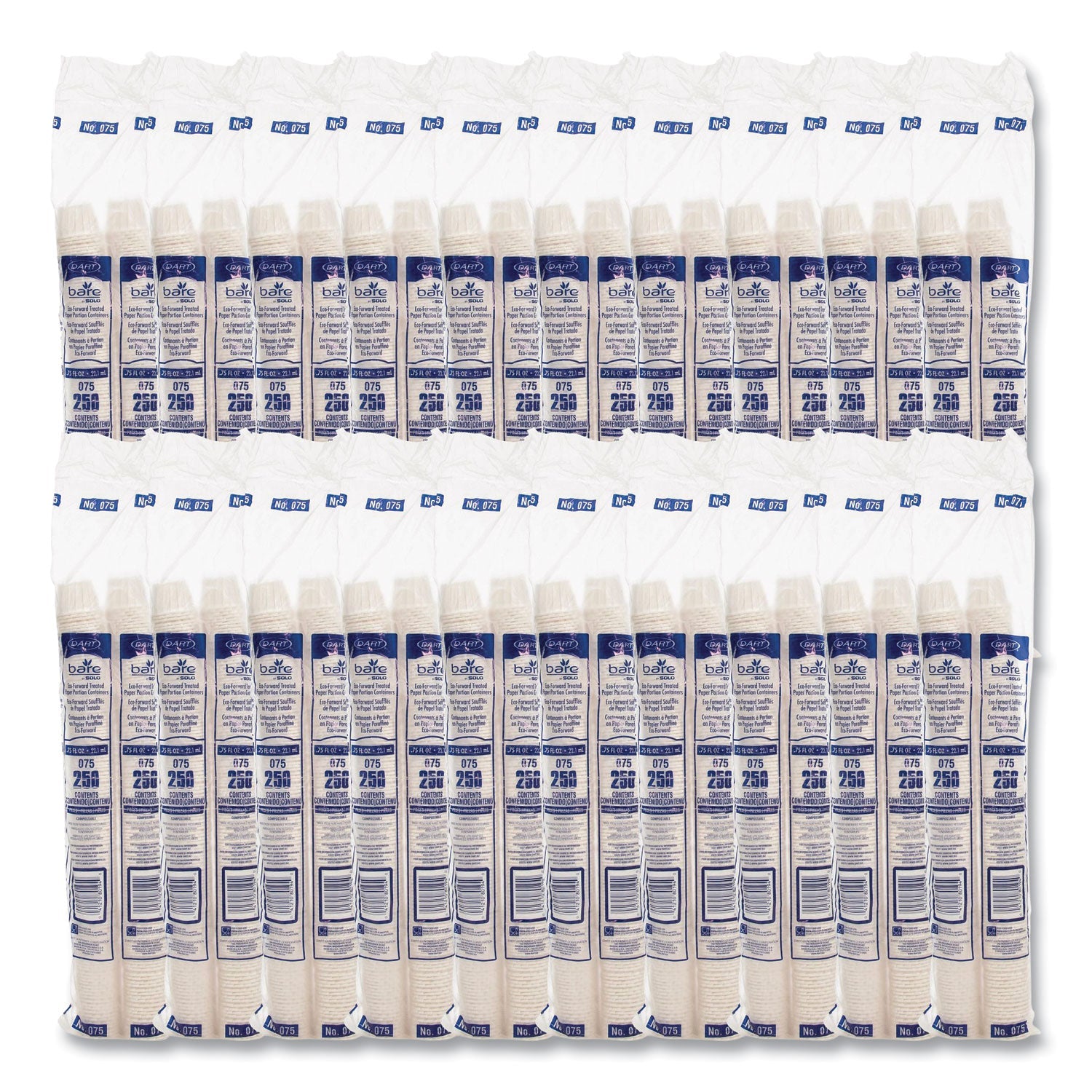 SOLO® Paper Portion Cups, 0.75 oz, White, 250/Bag, 20 Bags/Carton