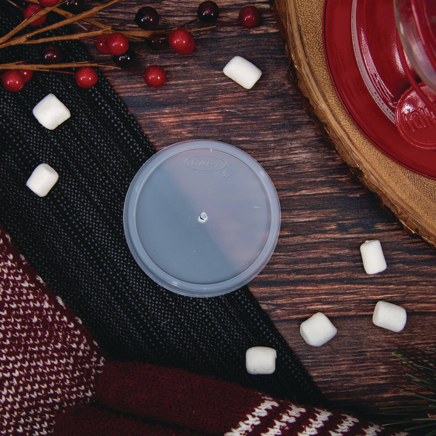 Dart® Plastic Lids, Vented, Fits 4 oz Hot Cups, Translucent, 100/Pack, 10 Packs/Carton