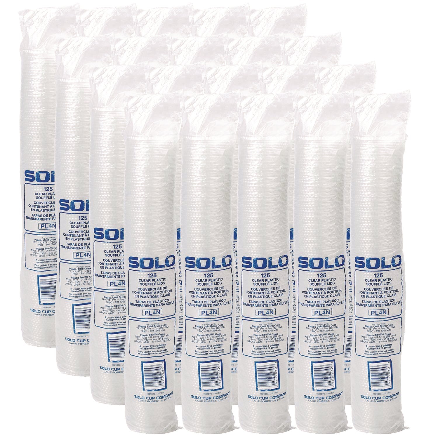 Dart® Portion/Souffle Cup Lids, Fits 3.25 oz to 9 oz Portion Cups, Plastic, Clear, 125/Pack, 20 Packs/Carton