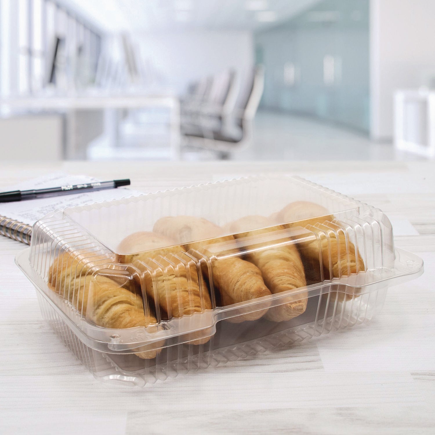 Dart® StayLock Clear Hinged Lid Containers, Oblong, 6.81 x 9.4 x 3.1, Plastic, 125/Bag, 2/Carton - Bloom Skins