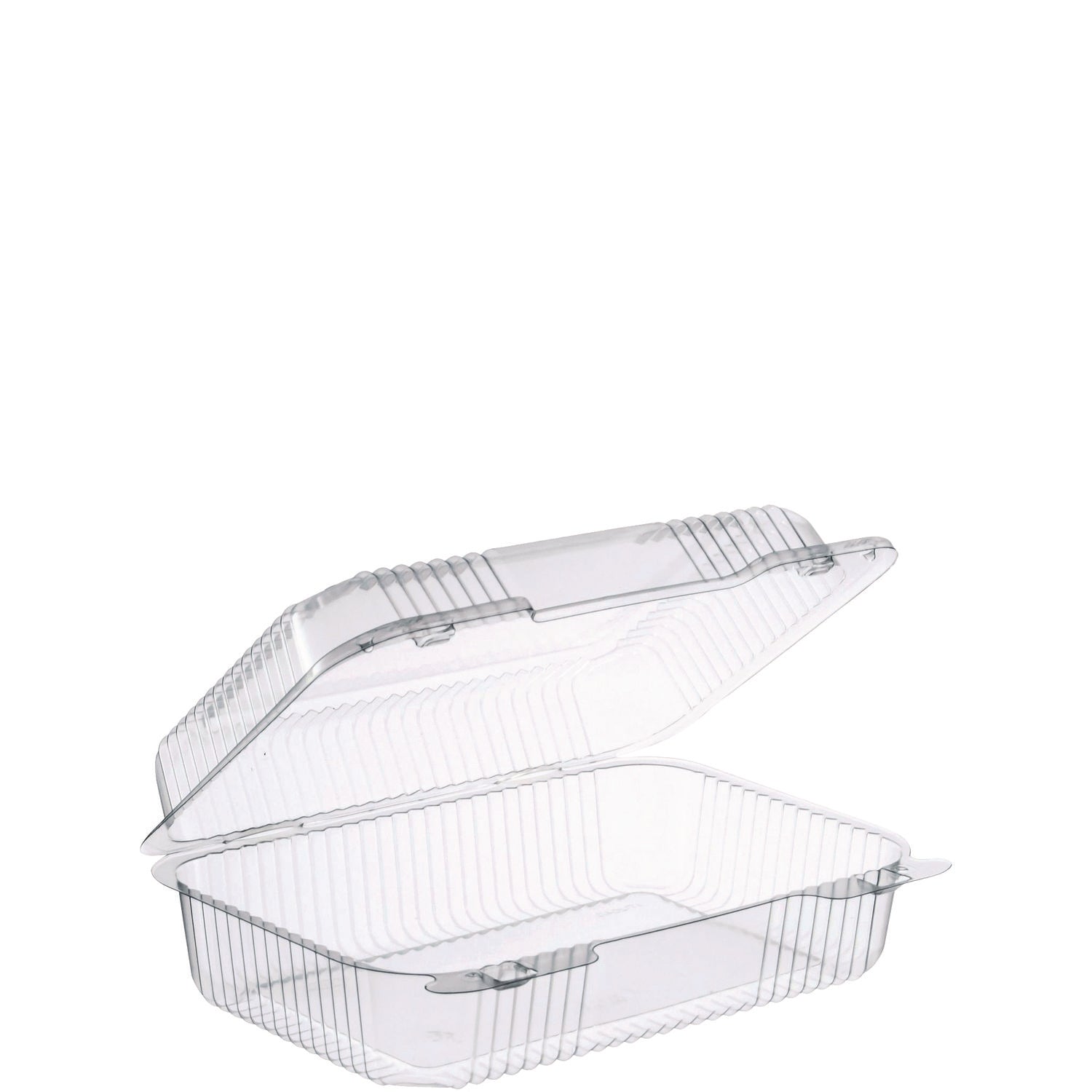Dart® StayLock Clear Hinged Lid Containers, Oblong, 6.81 x 9.4 x 3.1, Plastic, 125/Bag, 2/Carton - Bloom Skins