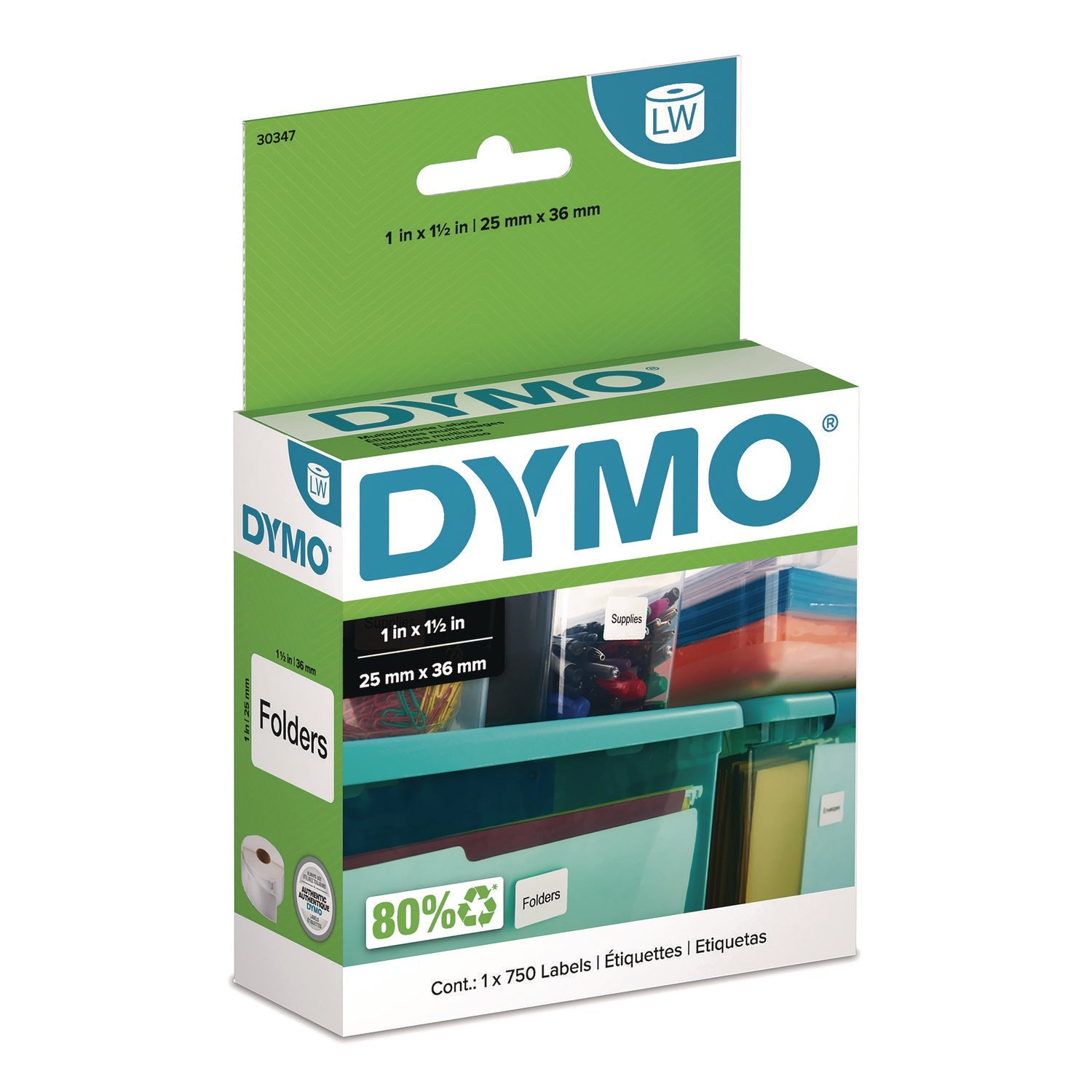DYMO® LW Multipurpose Labels, 1" x 1.5", White, 750 Labels/Roll - Bloom Skins