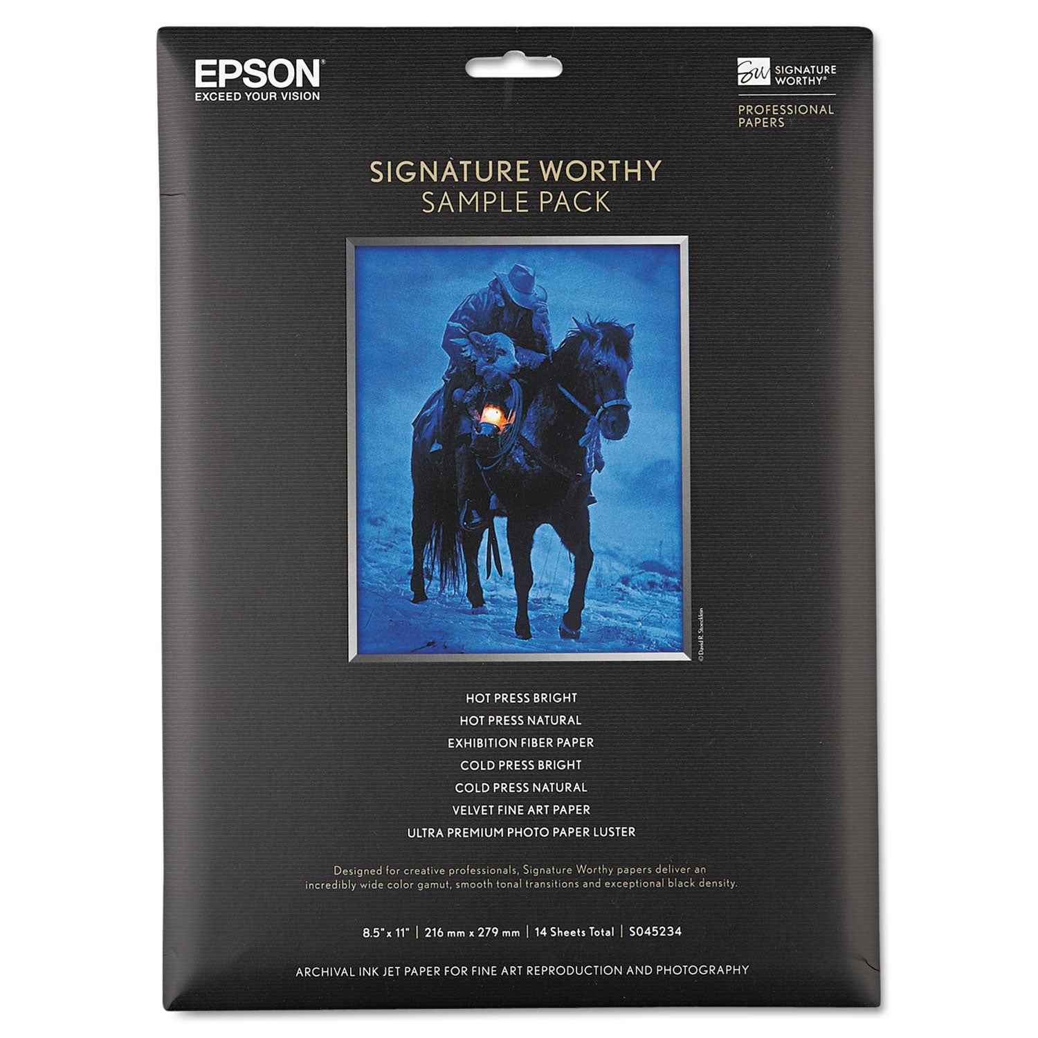 Epson® Signature Worthy Paper Sample Pack, 8.5 X 11, Assorted White, 14/pack