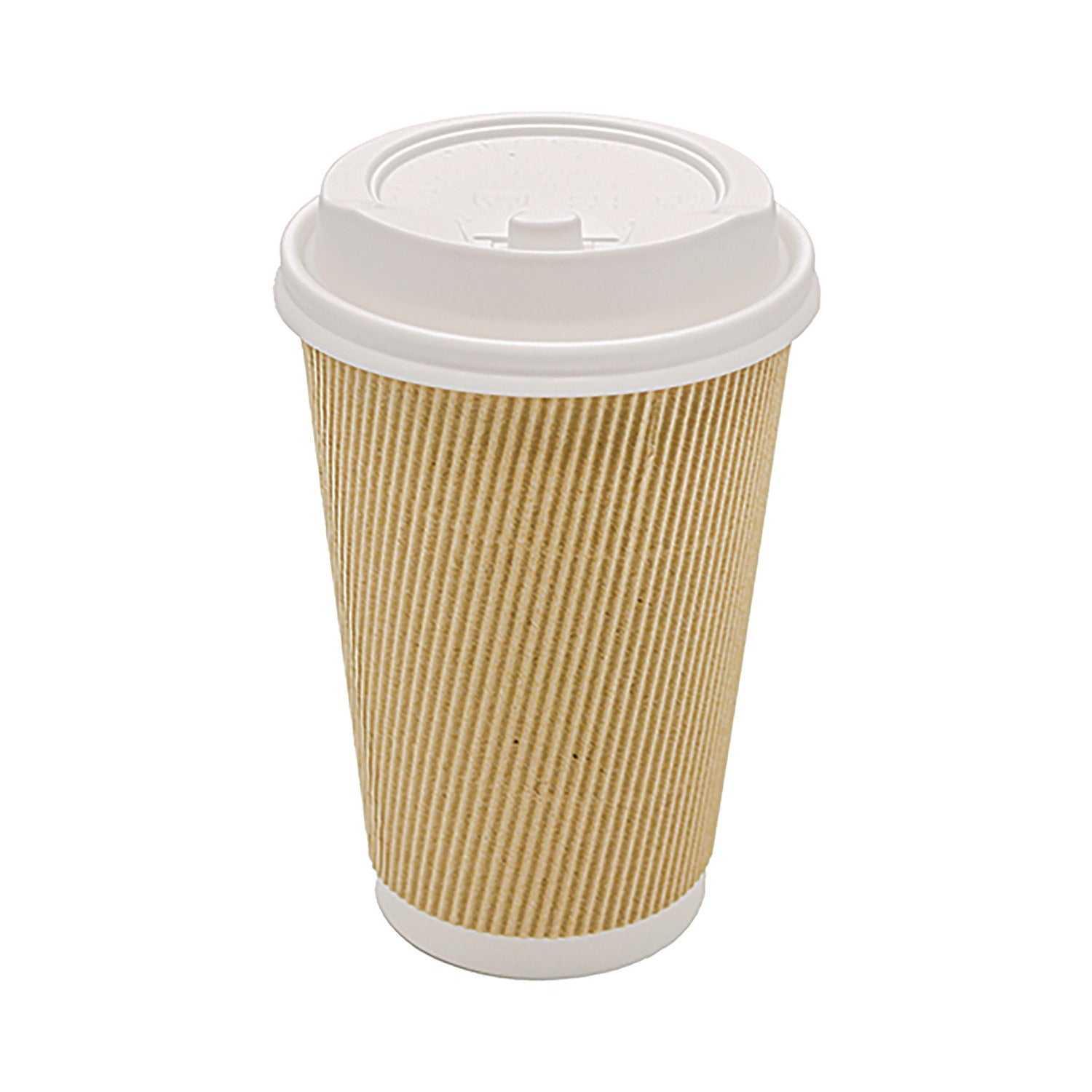 Ripple Hot Cups | 16 oz, Kraft/White, 500/Carton
