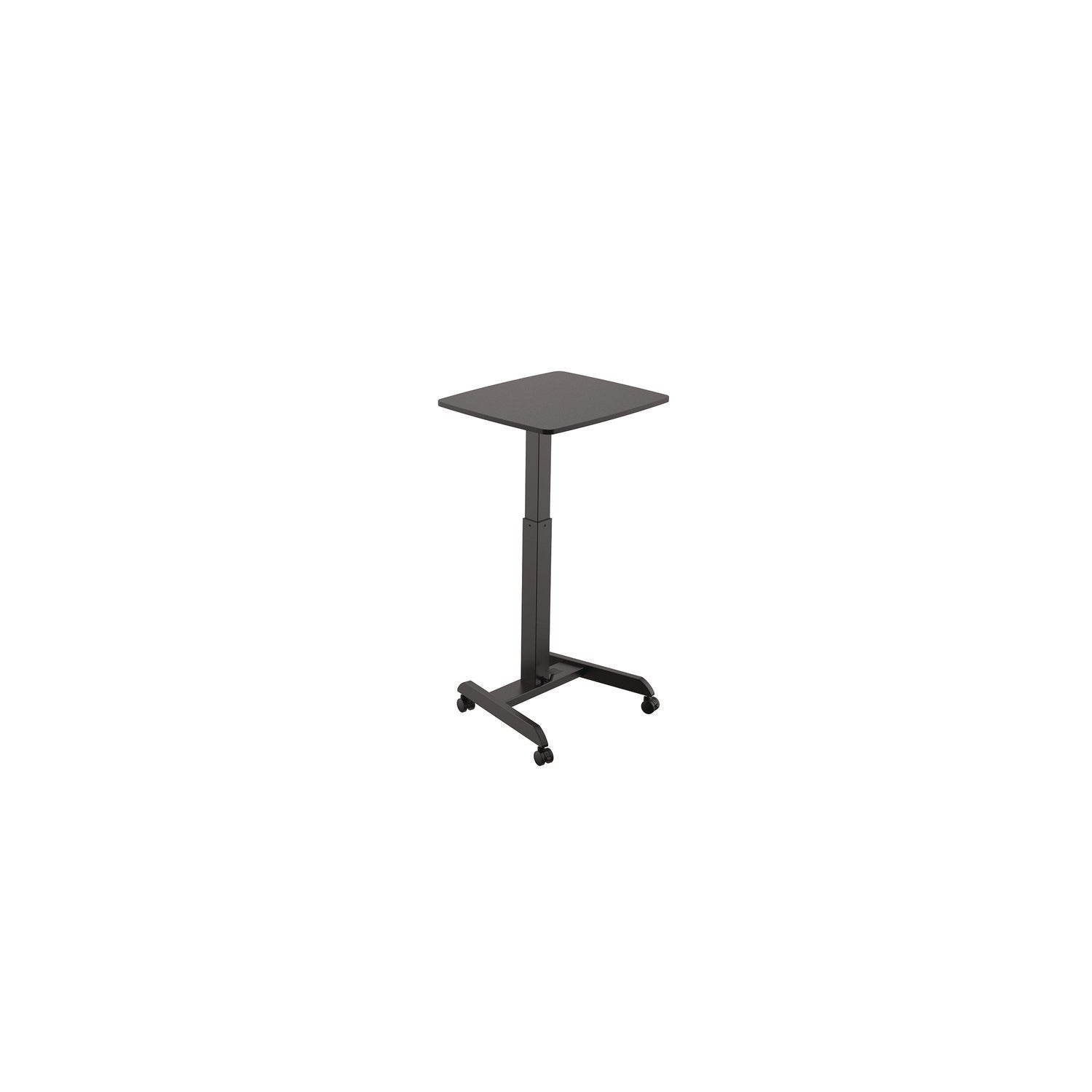 Kantek Mobile Sit-to-Stand Desk, 23.5 x 20.5 x 29.75 to 44.25, Black