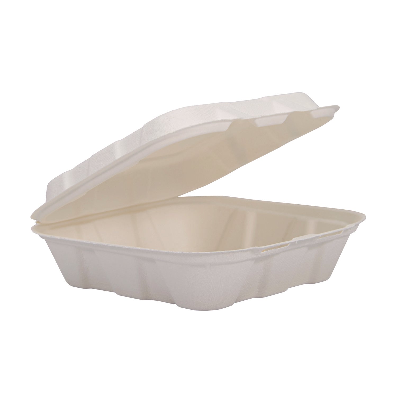 Dart® Compostable Molded Fiber Hinged Trays, ProPlanet Seal, 8.03 x 8.38 x 1.93, Ivory, 200/Carton