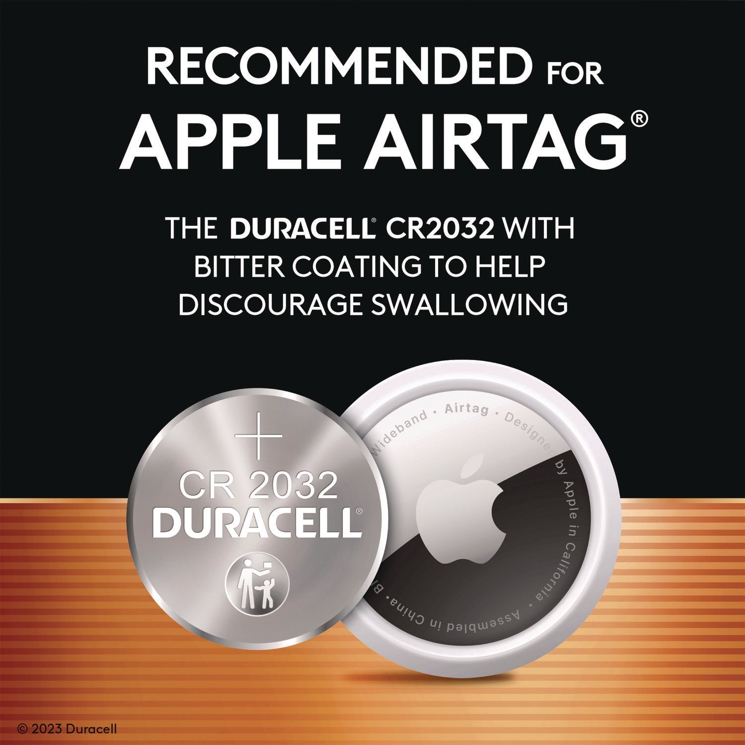 Duracell® Lithium Coin Batteries With Bitterant, 2032, 4/Pack
