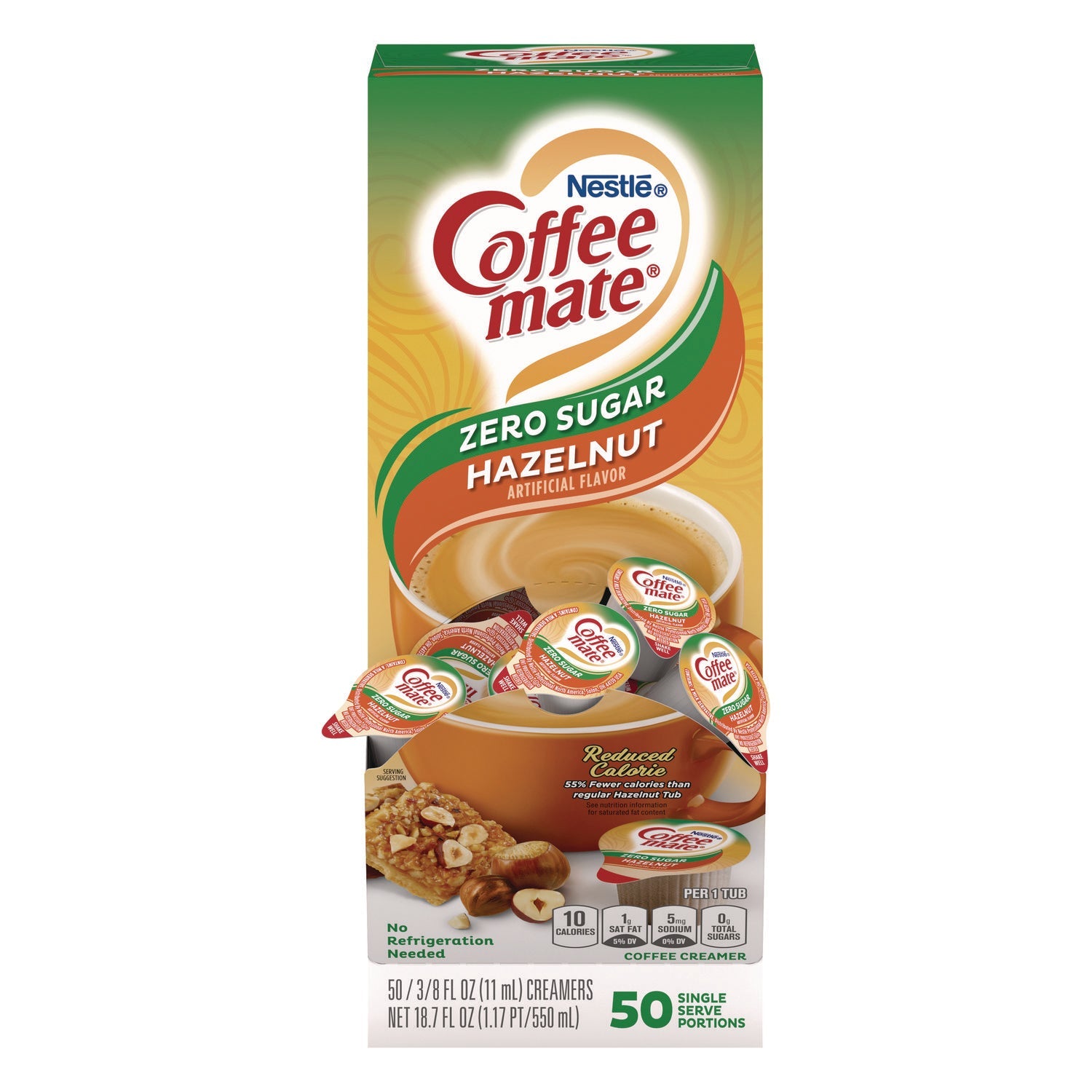 Liquid Coffee Creamer | Zero Sugar Hazelnut, 50/Box