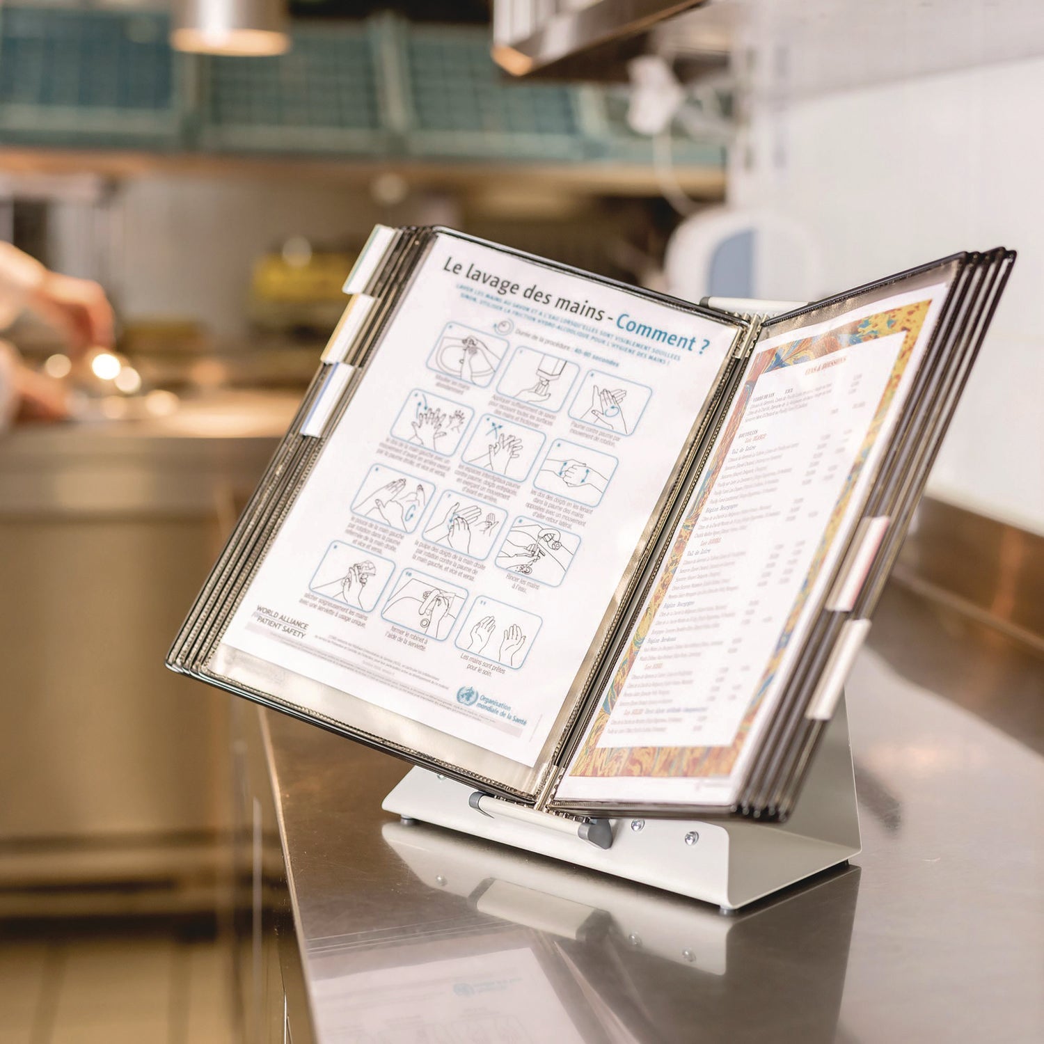 djois® by Tarifold Desktop Reference Starter Set, 10 Antimicrobial Wire-Reinforced Pockets - Bloom Skins