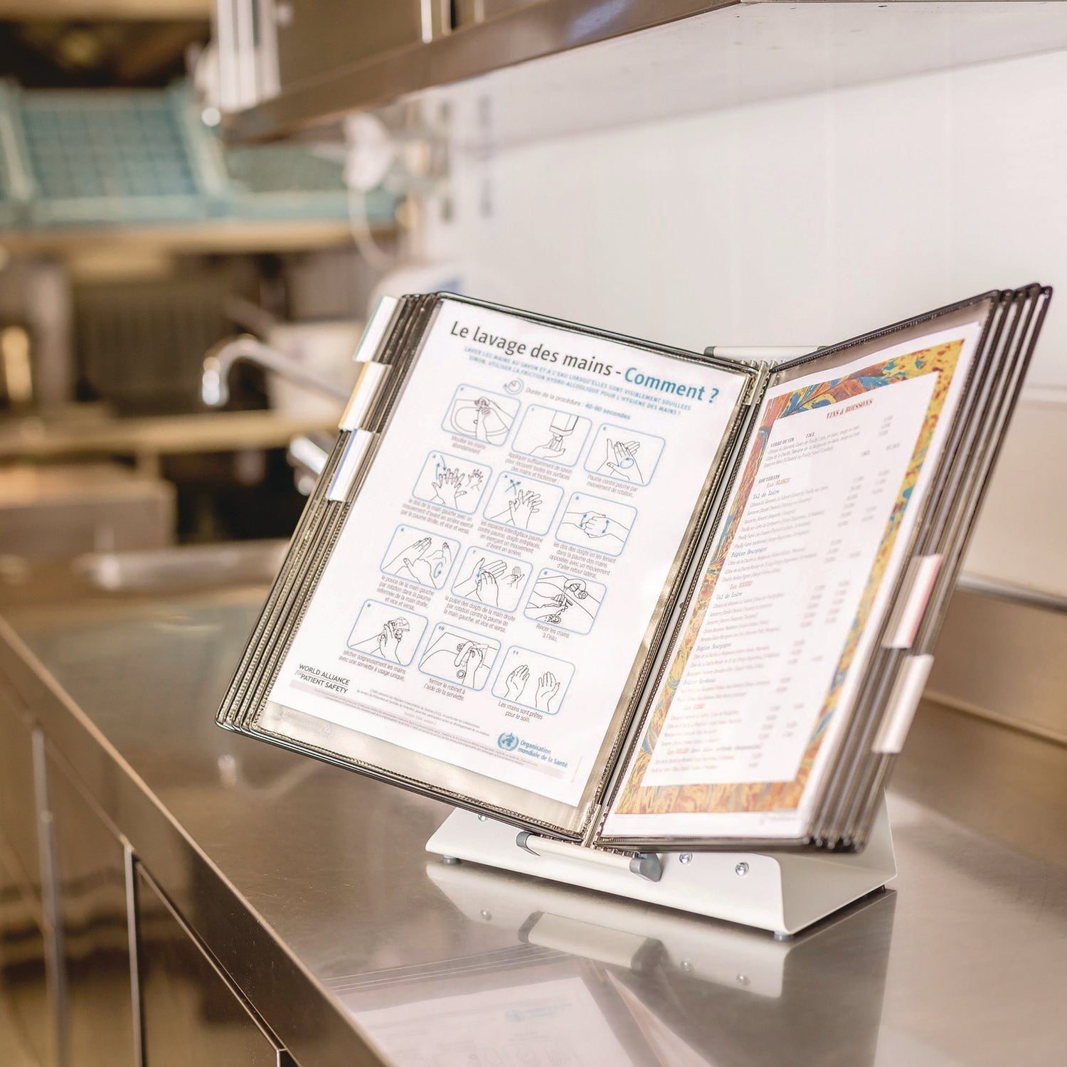 djois® by Tarifold Desktop Reference Starter Set, 10 Antimicrobial Wire-Reinforced Pockets - Bloom Skins