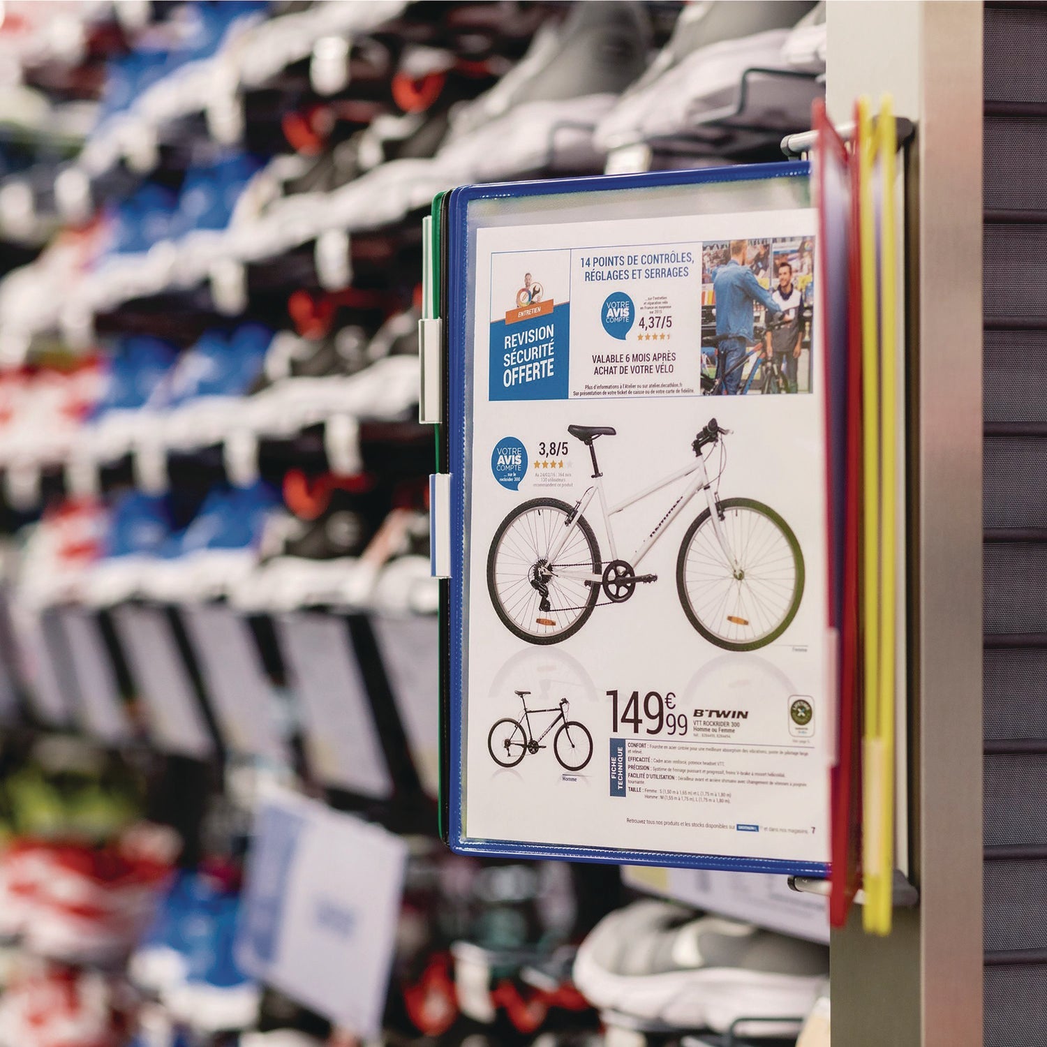 djois® by Tarifold Wall Unit Reference Starter Set, 10 Panels with Assorted Color Borders, White Base - Bloom Skins