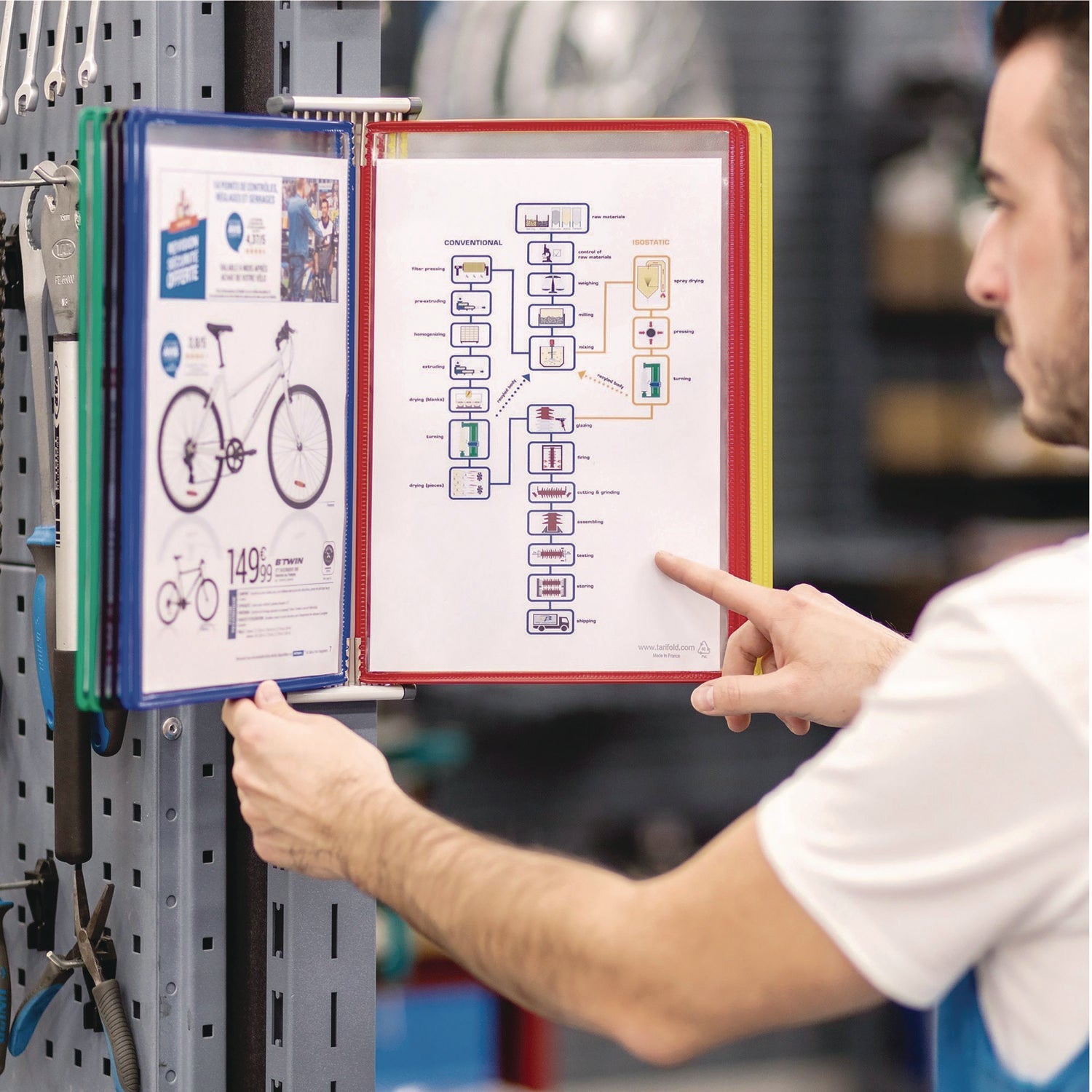 djois® by Tarifold Wall Unit Reference Starter Set, 10 Panels with Assorted Color Borders, White Base - Bloom Skins