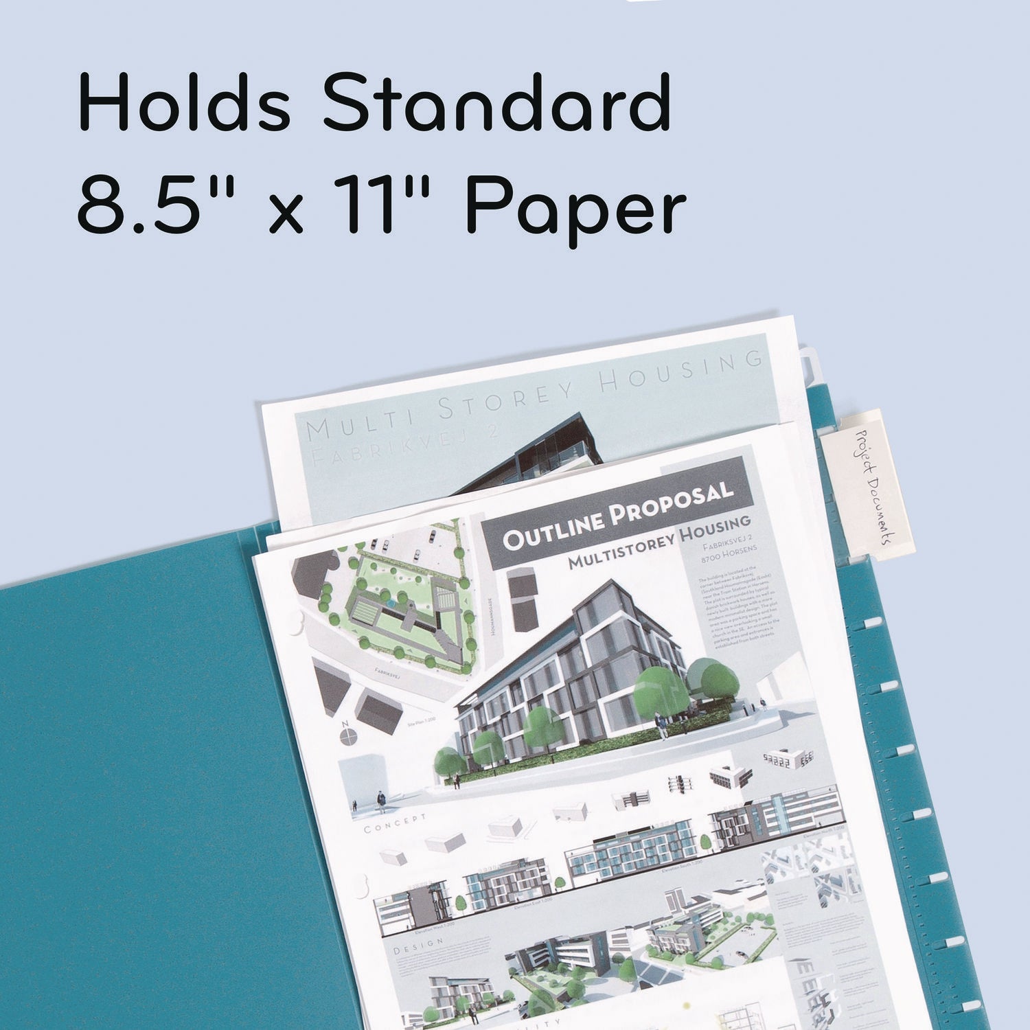 U Brands U-Eco Hanging File Folders, Letter Size, 1/5-Cut Tabs, Assorted, 12/Pack