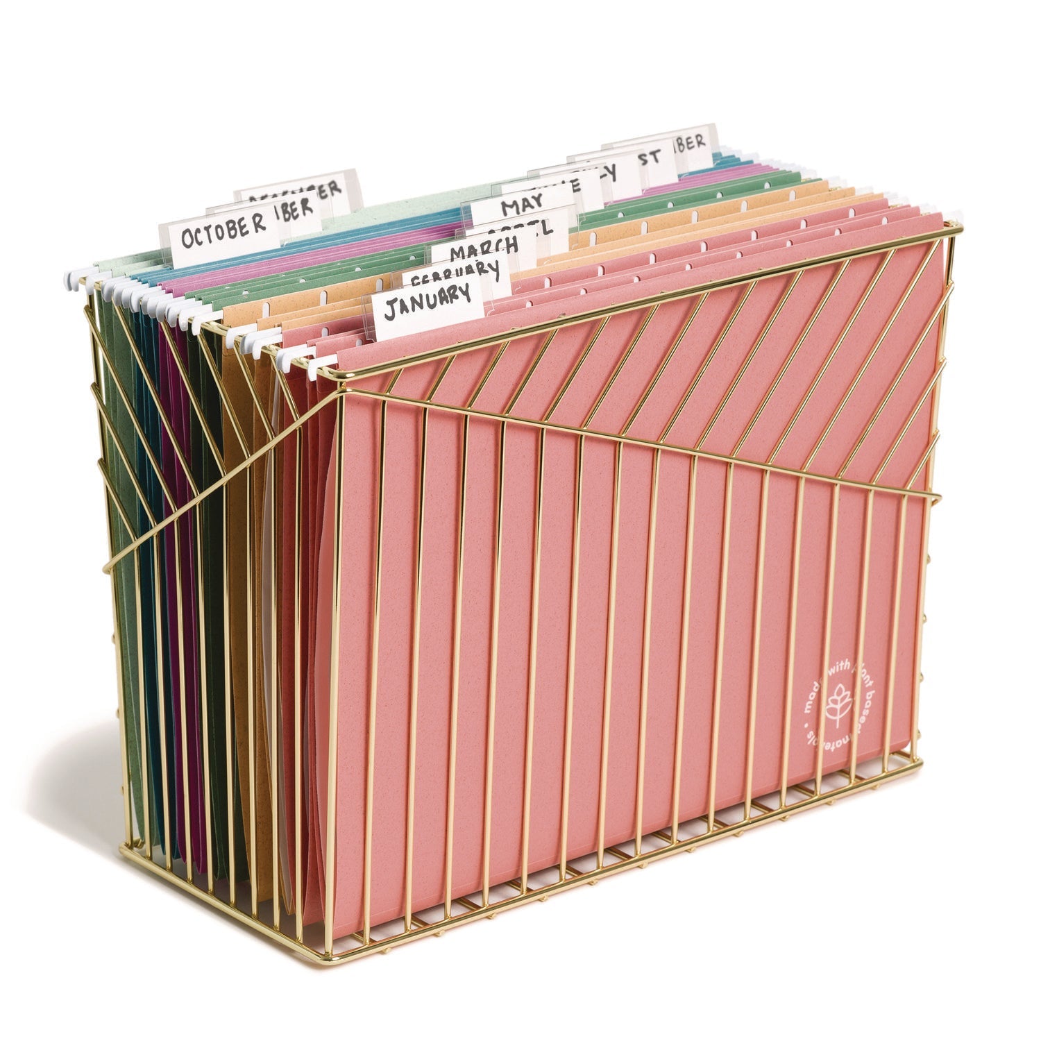 U Brands U-Eco Hanging File Folders, Letter Size, 1/5-Cut Tabs, Assorted, 12/Pack