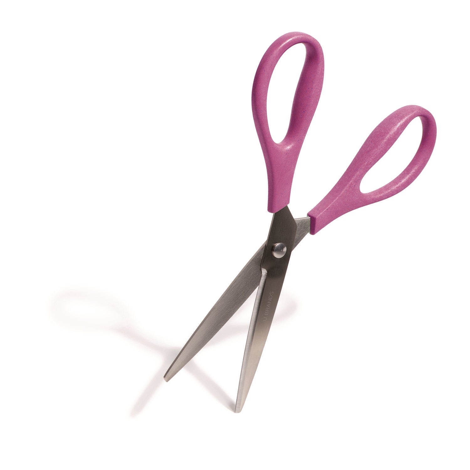 U Brands U-Eco Scissors, 9.45" Long, 3" Cut Length, Straight Assorted Color Handles, 3/Pack