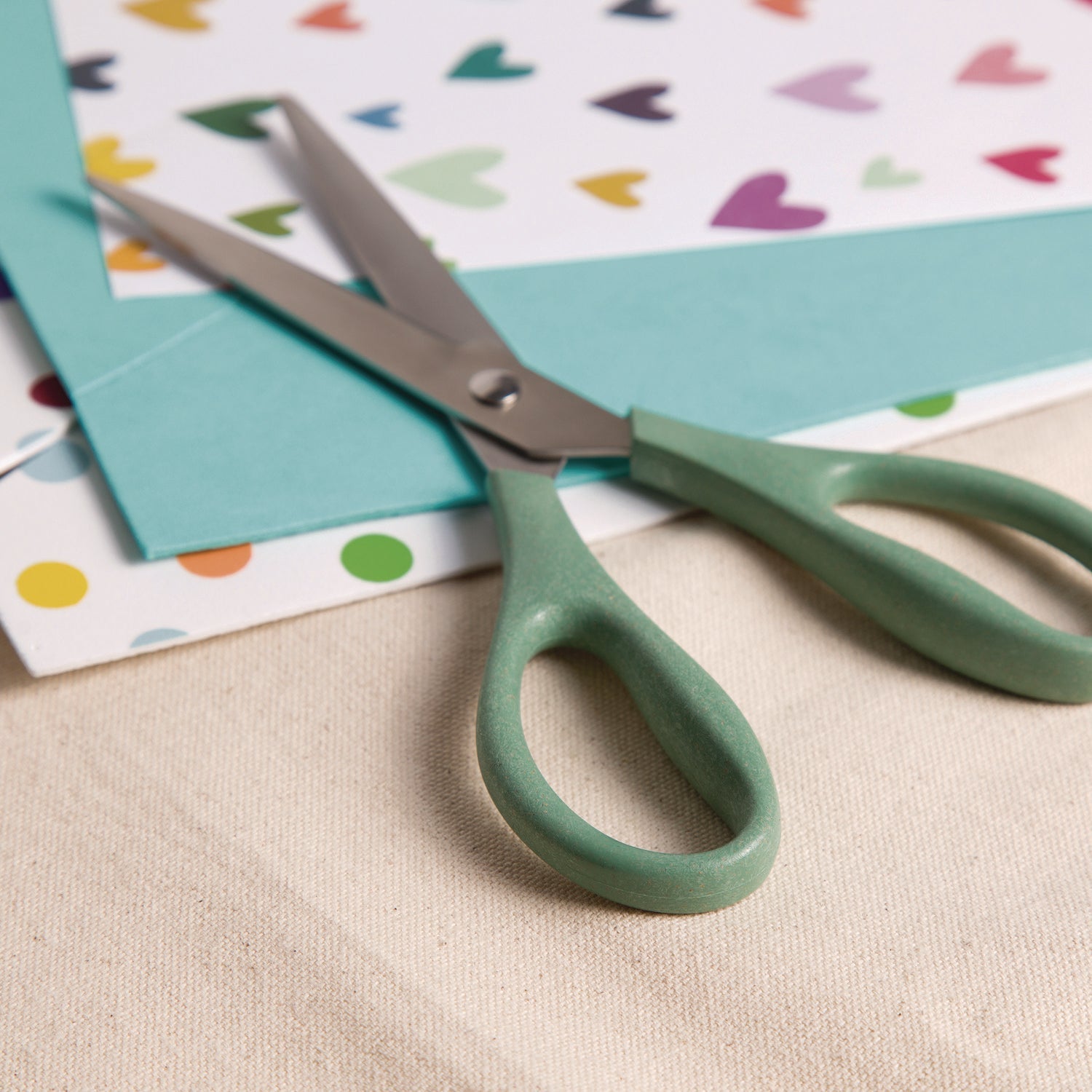 U Brands U-Eco Scissors, 9.45" Long, 3" Cut Length, Straight Assorted Color Handles, 3/Pack