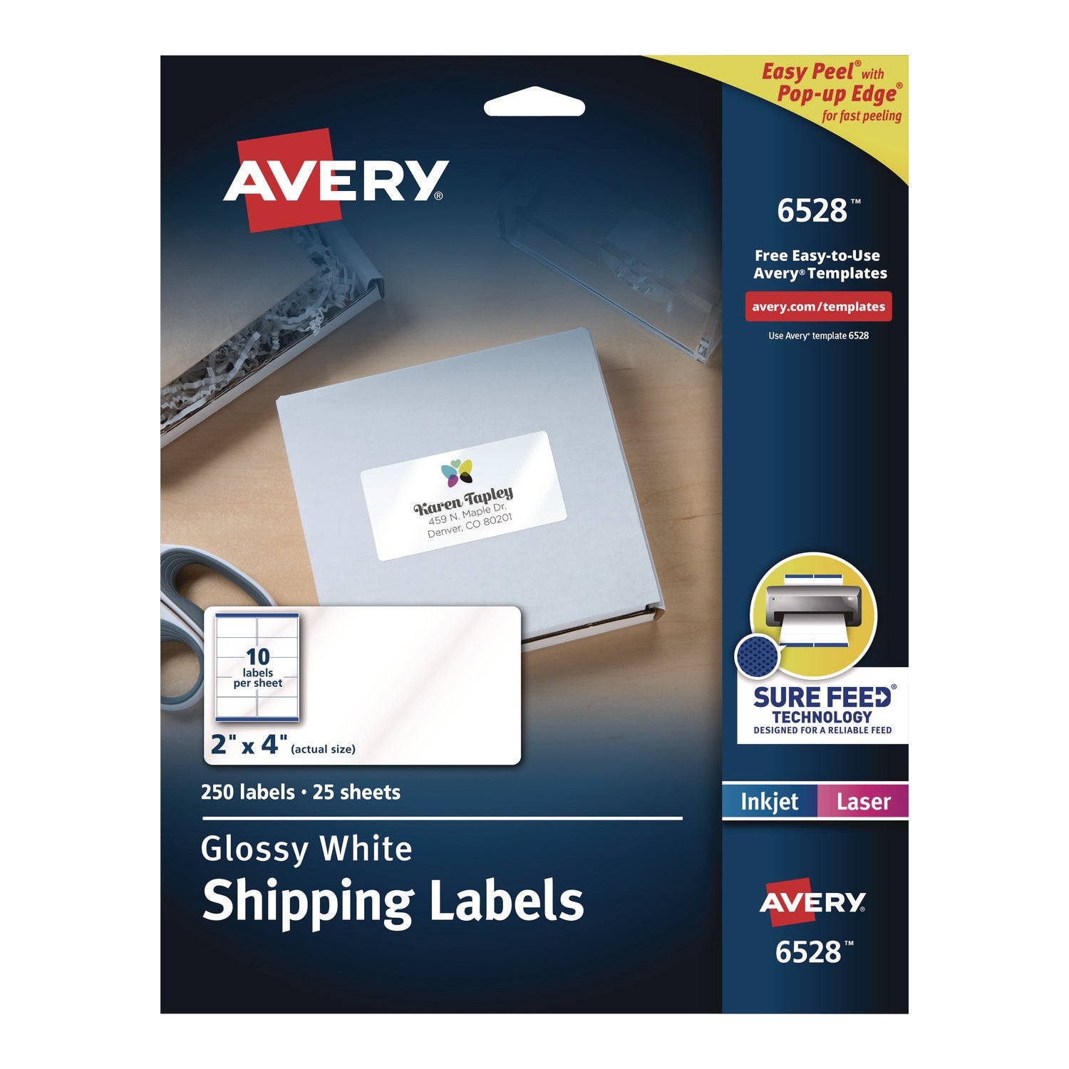 Glossy White Mailing Labels | 2x4 | 250/pack