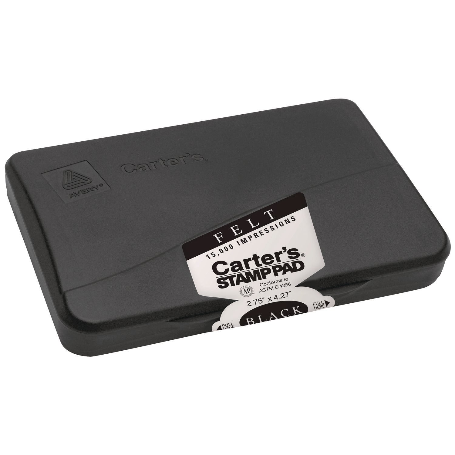 Carter's™ Pre-Inked Felt Stamp Pad, 4.2"5x 2.75", Black
