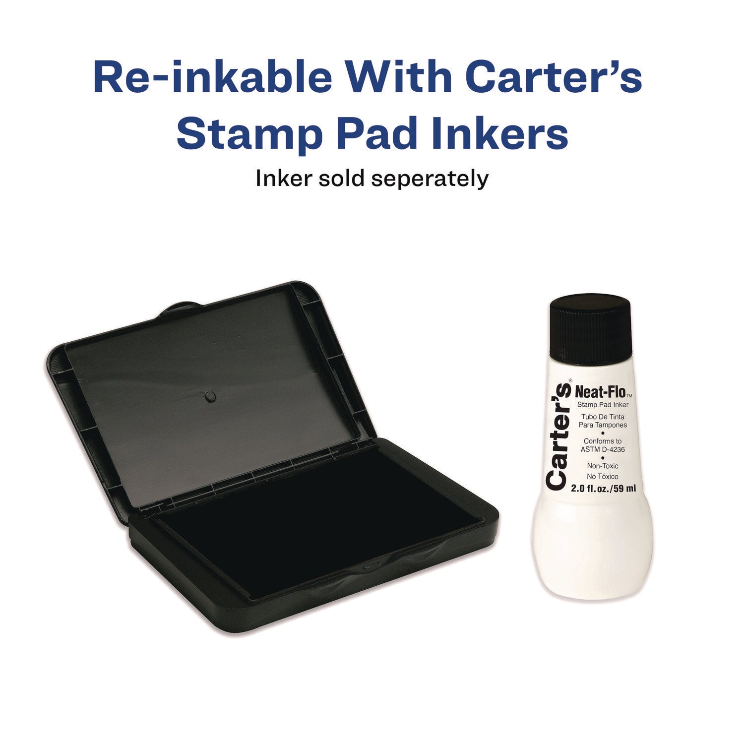 Carter's™ Pre-Inked Foam Stamp Pad, 4.25" x 2.75", Black