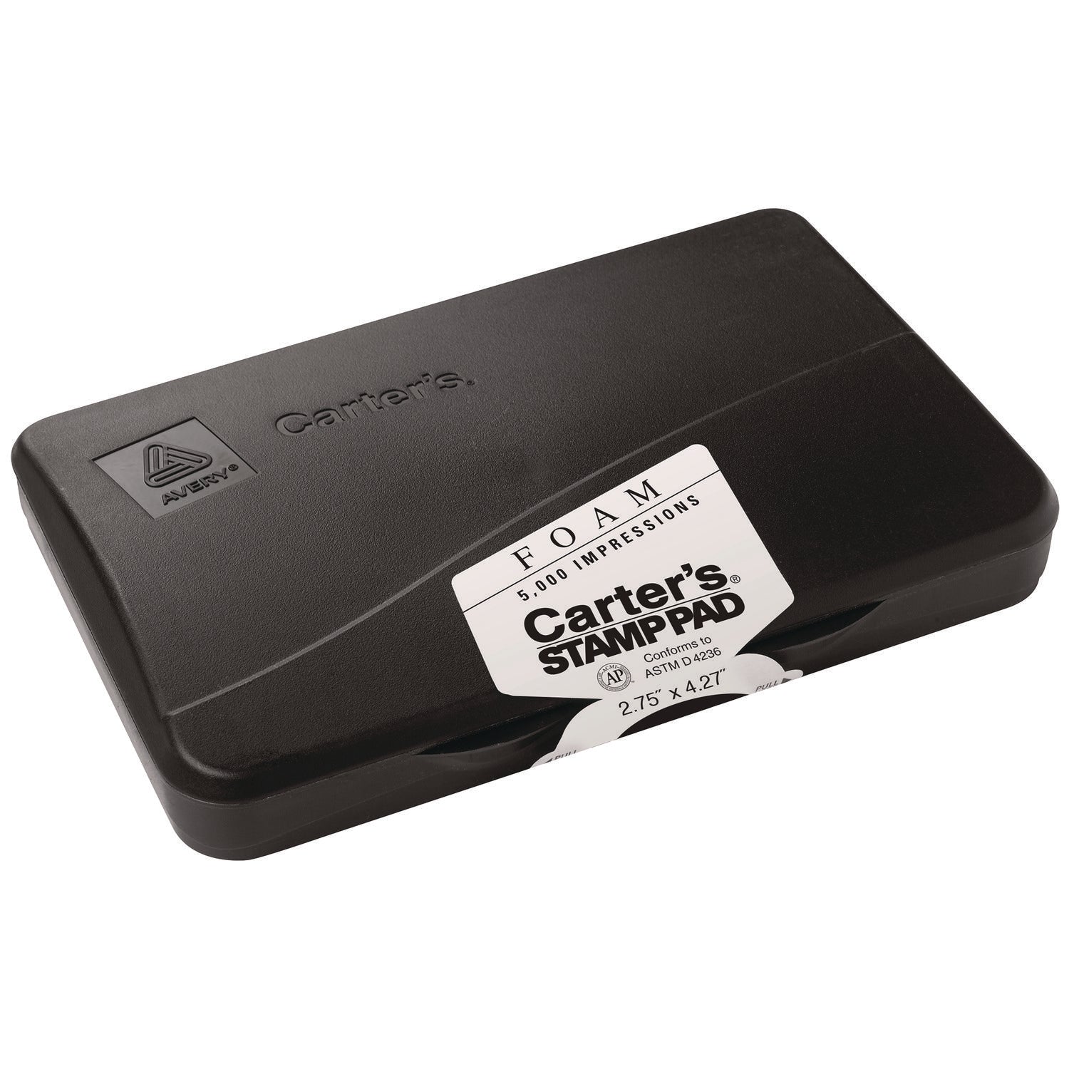 Carter's™ Pre-Inked Foam Stamp Pad, 4.25" x 2.75", Black