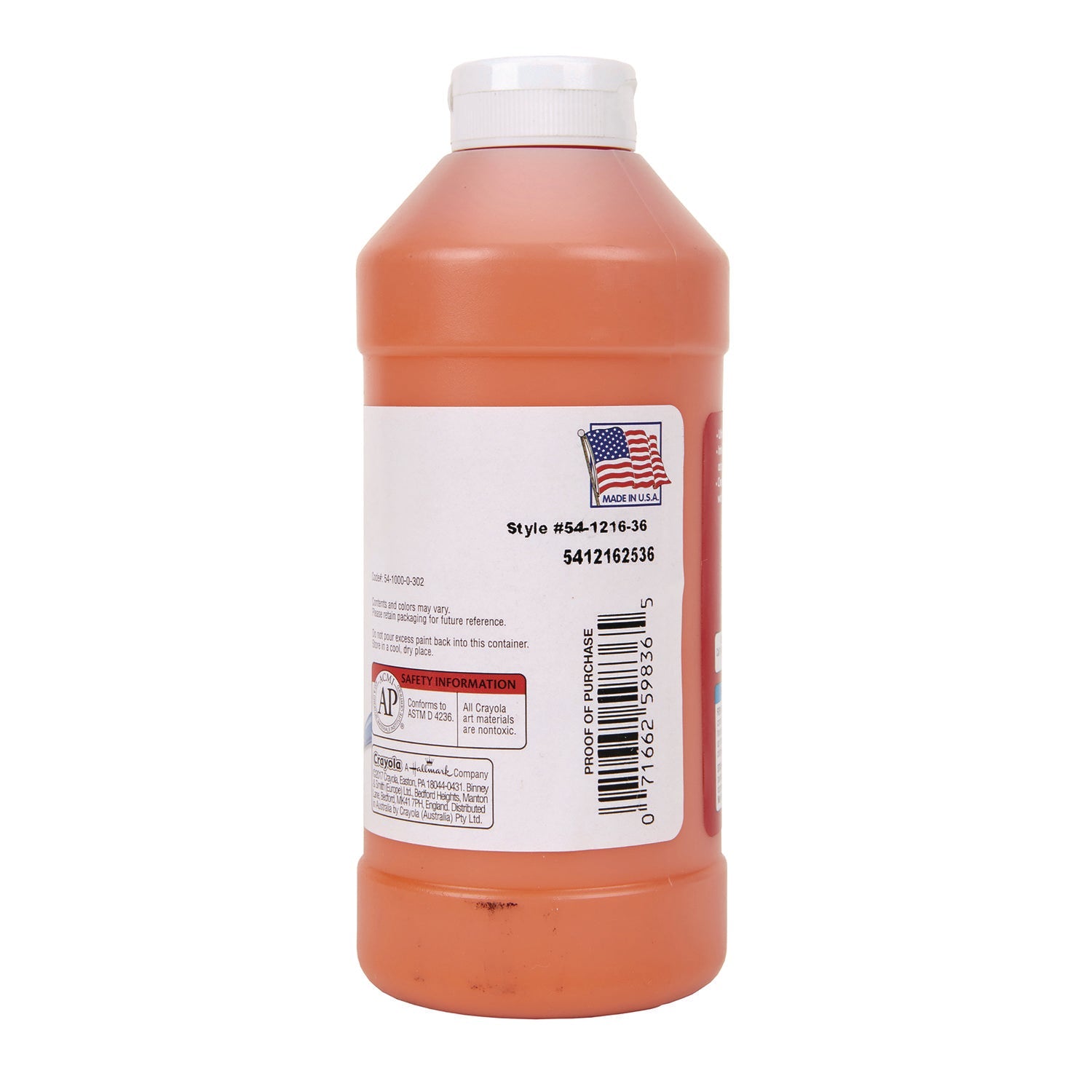 Crayola® Premier Tempera Paint, Orange, 16 Oz Bottle