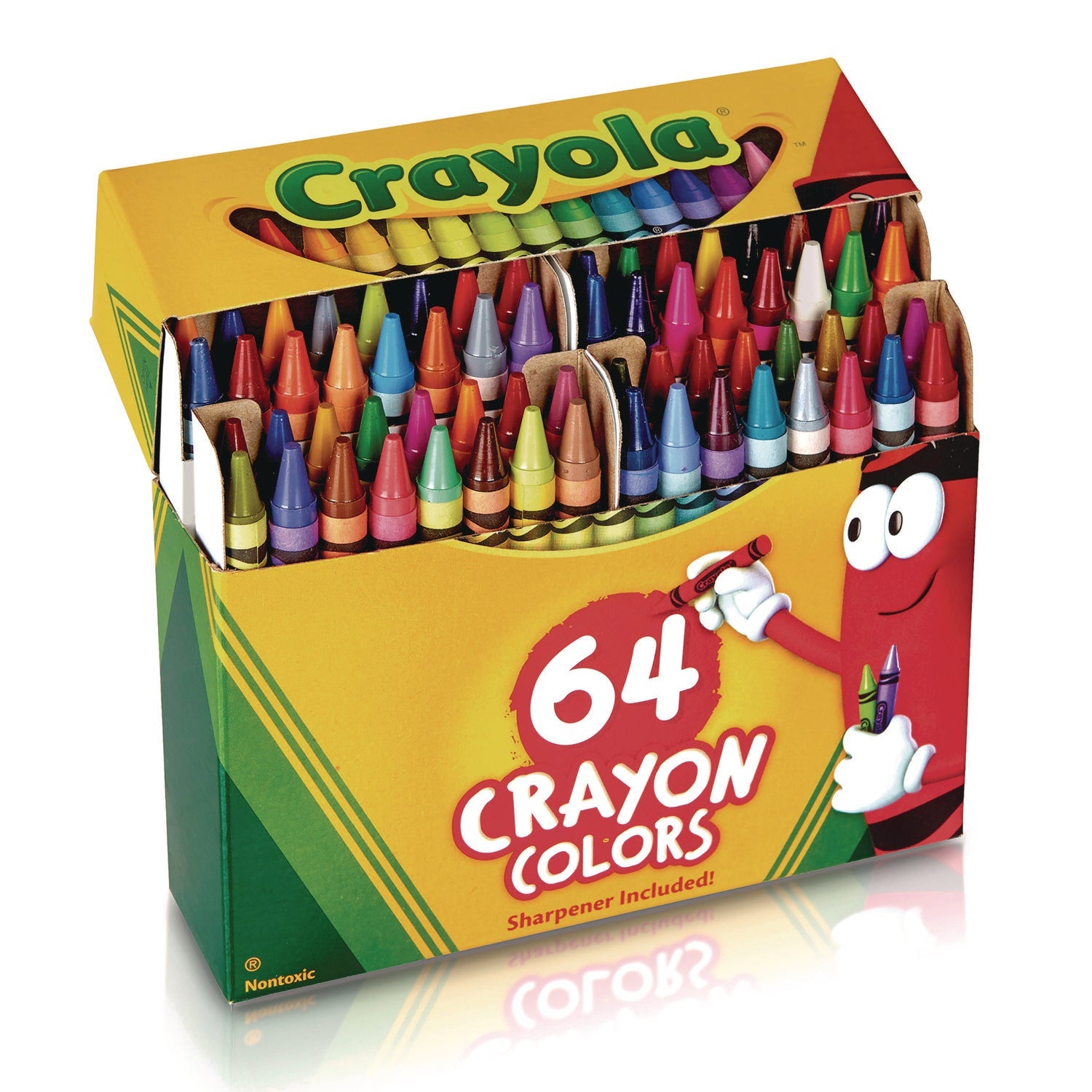 Crayola® Classic Color Crayons In Flip-Top Pack With Sharpener, 64 Colors/pack