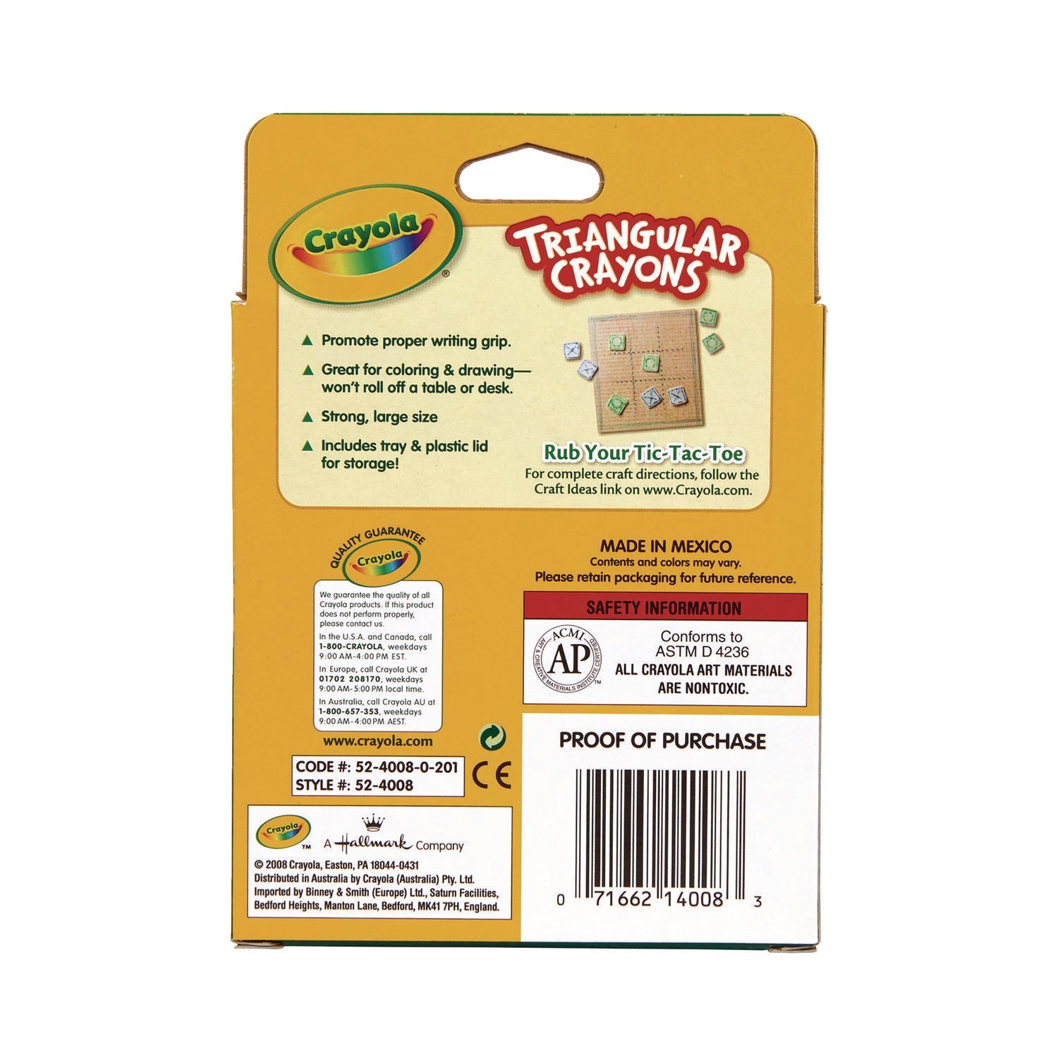 Crayola® Triangular Crayons, 8 Colors/box
