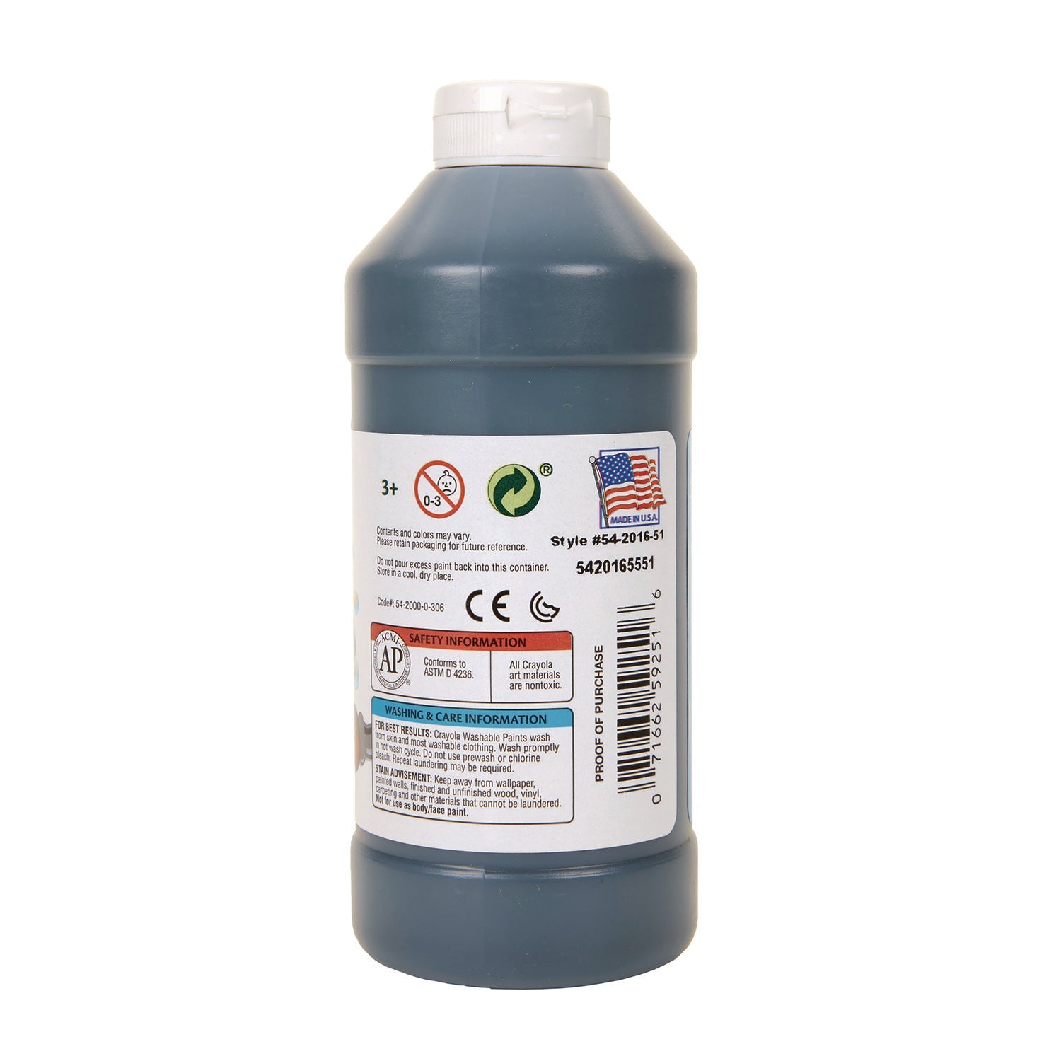 Crayola® Washable Paint, Black, 16 Oz Bottle