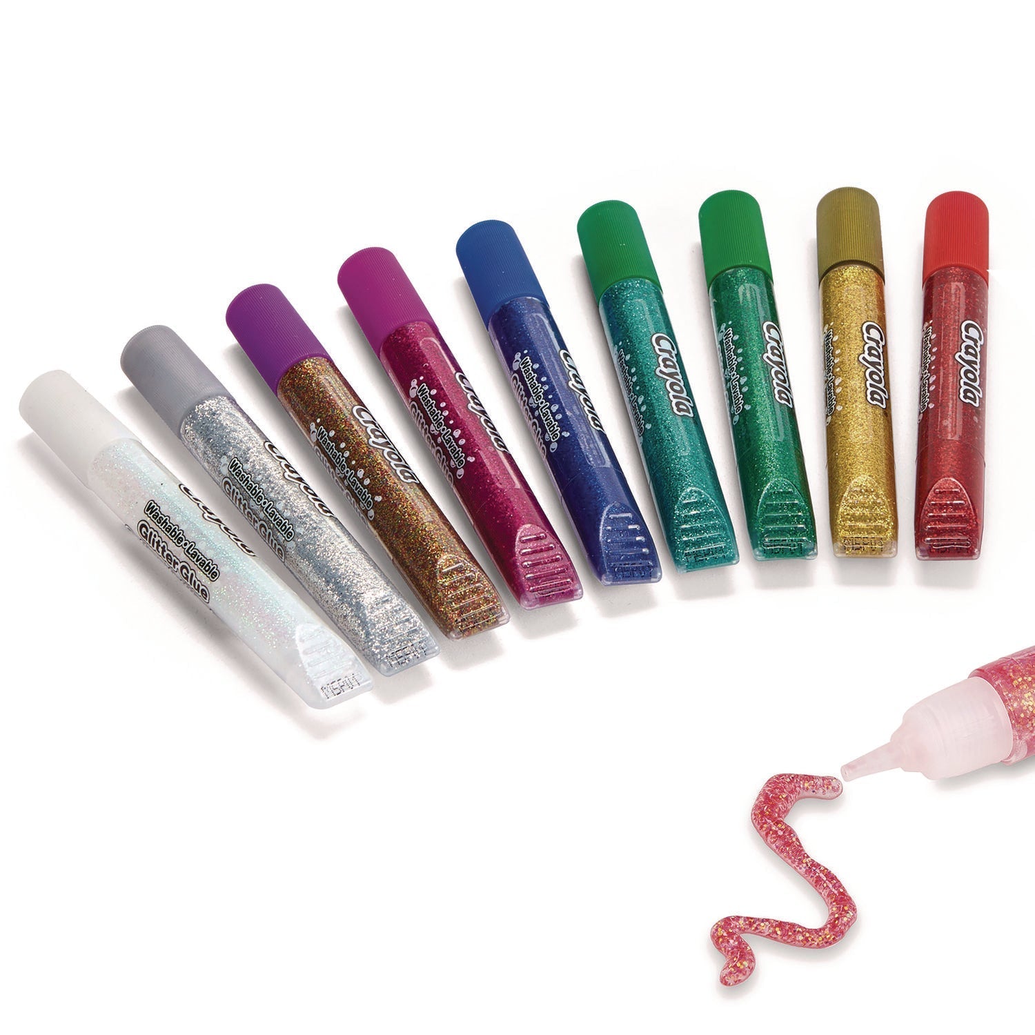Crayola® Washable Glitter Glue, 0.35 Oz, Assorted Colors, 9/pack