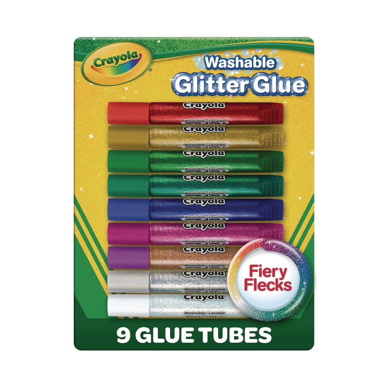 Crayola® Washable Glitter Glue, 0.35 Oz, Assorted Colors, 9/pack