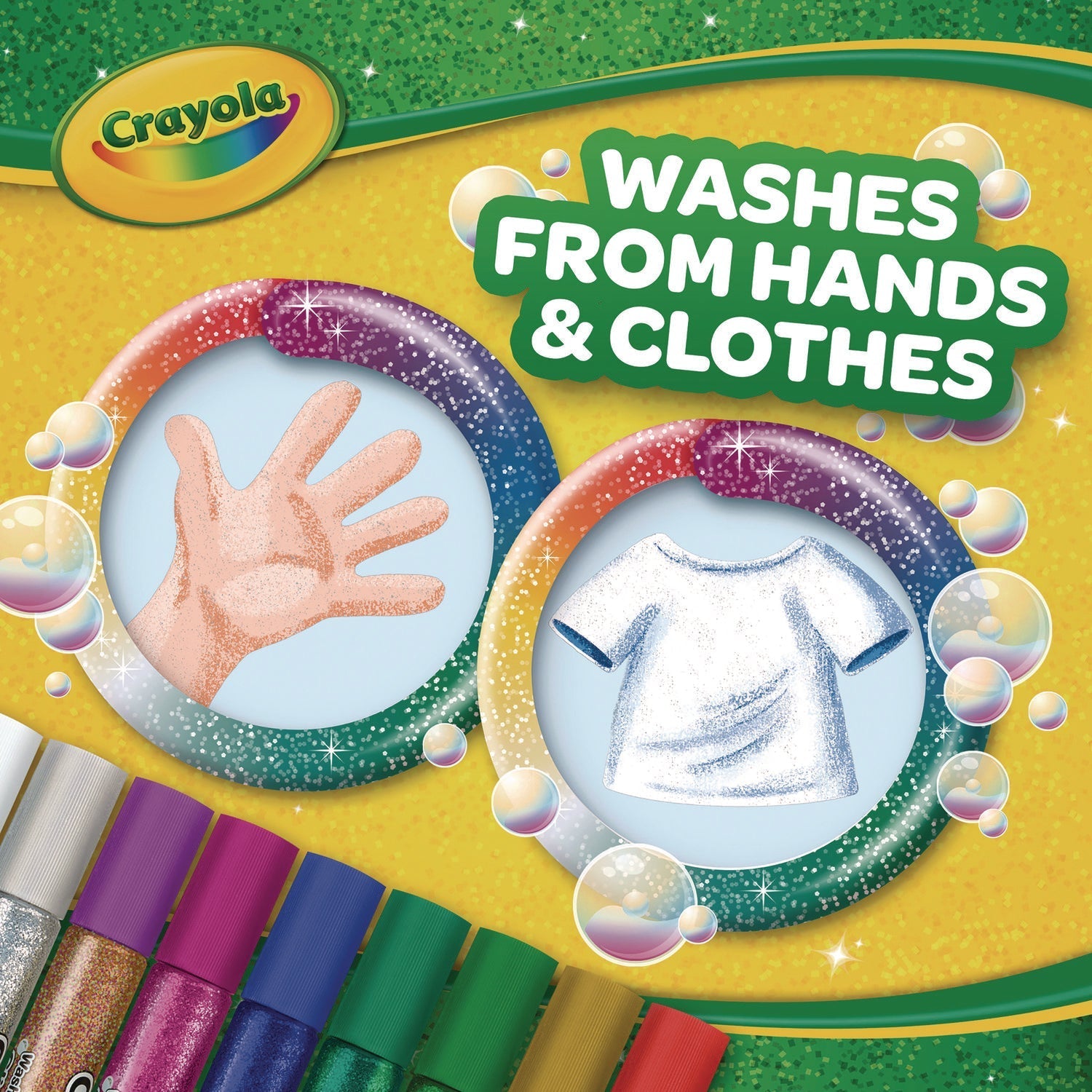 Crayola® Washable Glitter Glue, 0.35 Oz, Assorted Colors, 9/pack