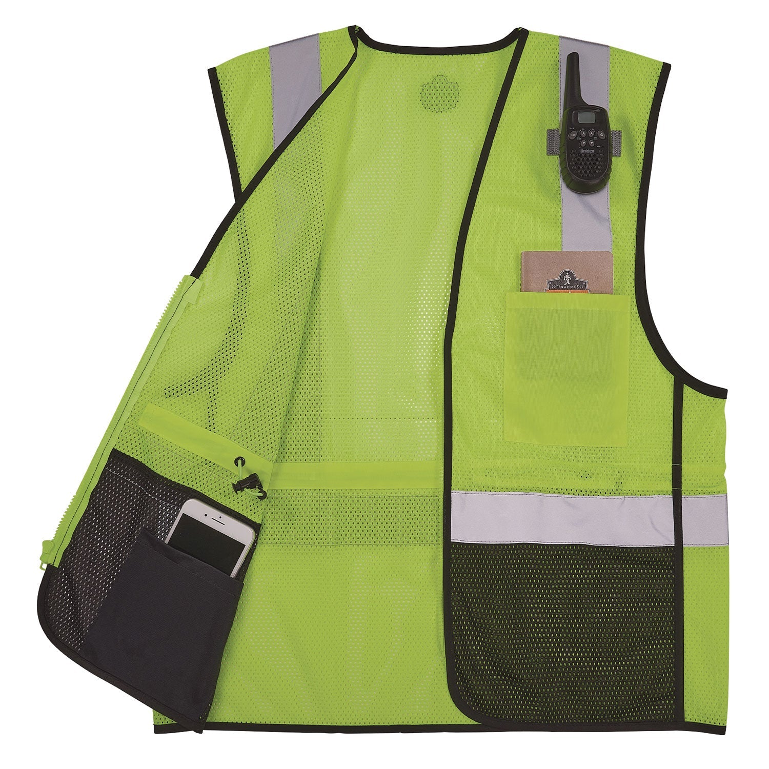 ergodyne® GloWear 8210Z Hi-Vis Class 2 Mesh Vest, Small to Medium, Lime