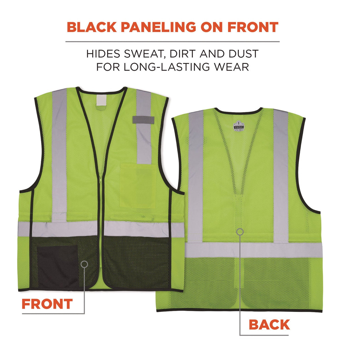 ergodyne® GloWear 8210Z Hi-Vis Class 2 Mesh Vest, Large to X-Large, Lime