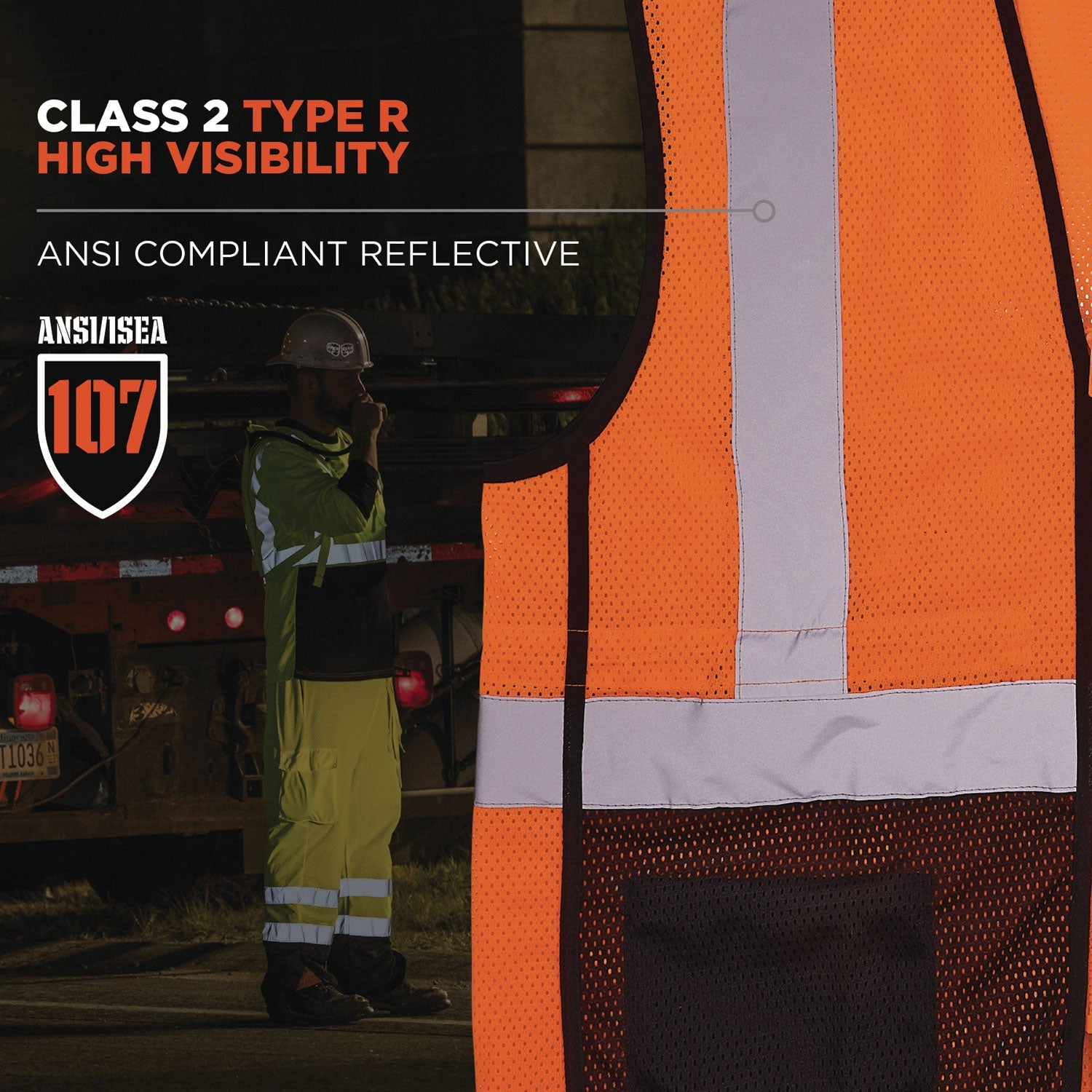 ergodyne® GloWear 8210Z Hi-Vis Class 2 Mesh Vest, Small to Medium, Orange