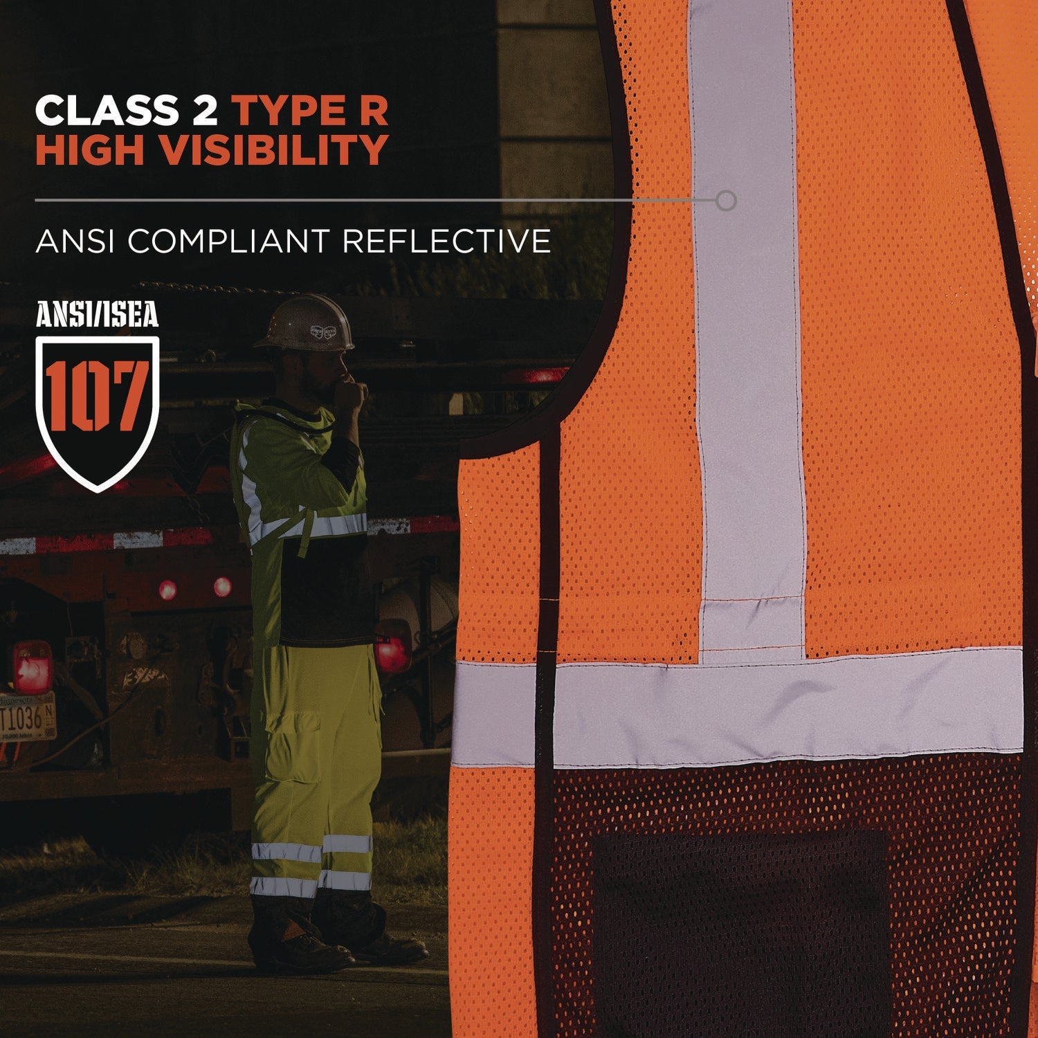 ergodyne® GloWear 8210Z Hi-Vis Class 2 Mesh Vest, 4X-Large to 5X-Large, Orange