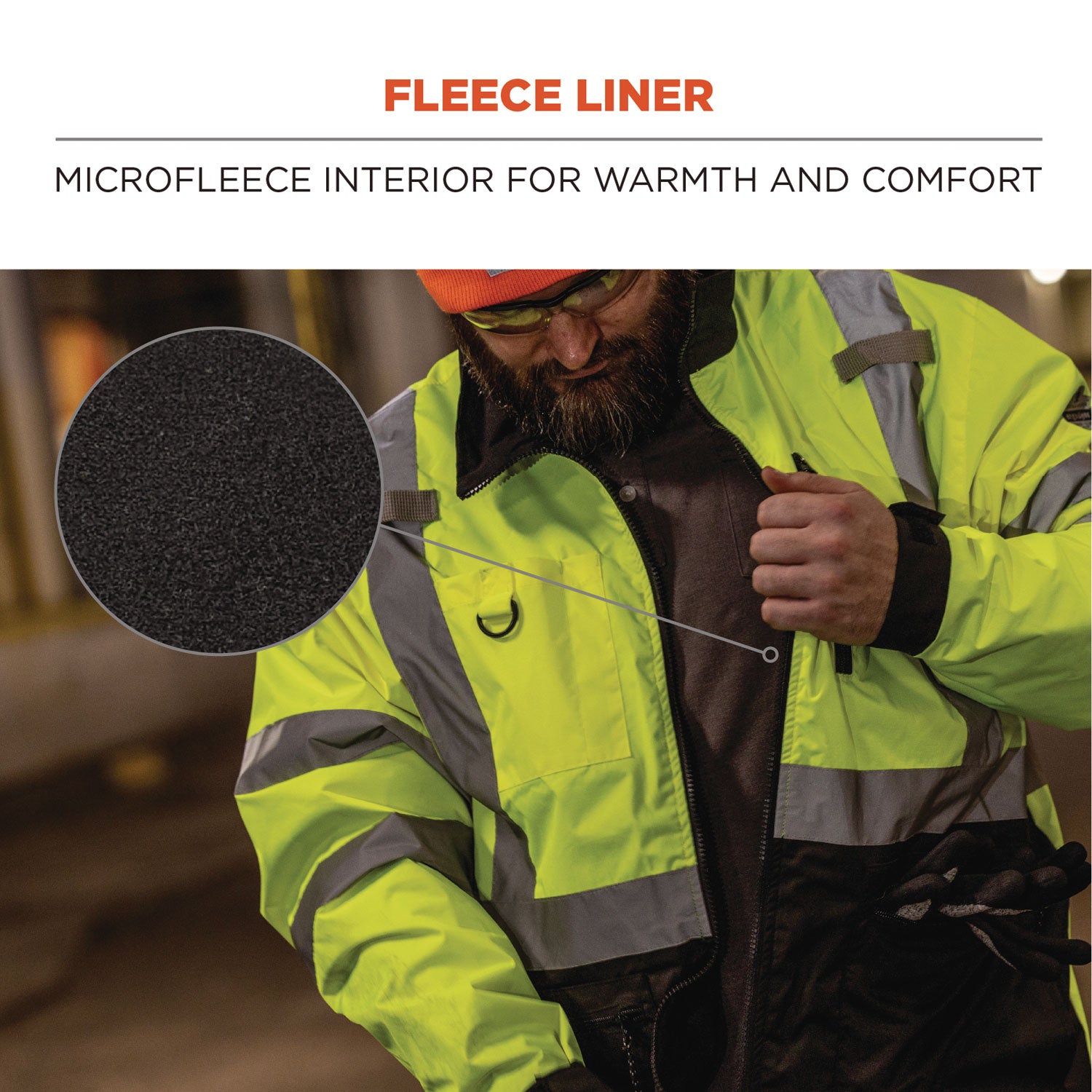 ergodyne® GloWear 8351 Class 3 Hi-Vis Windbreaker Water-Resistant Jacket, Large, Orange