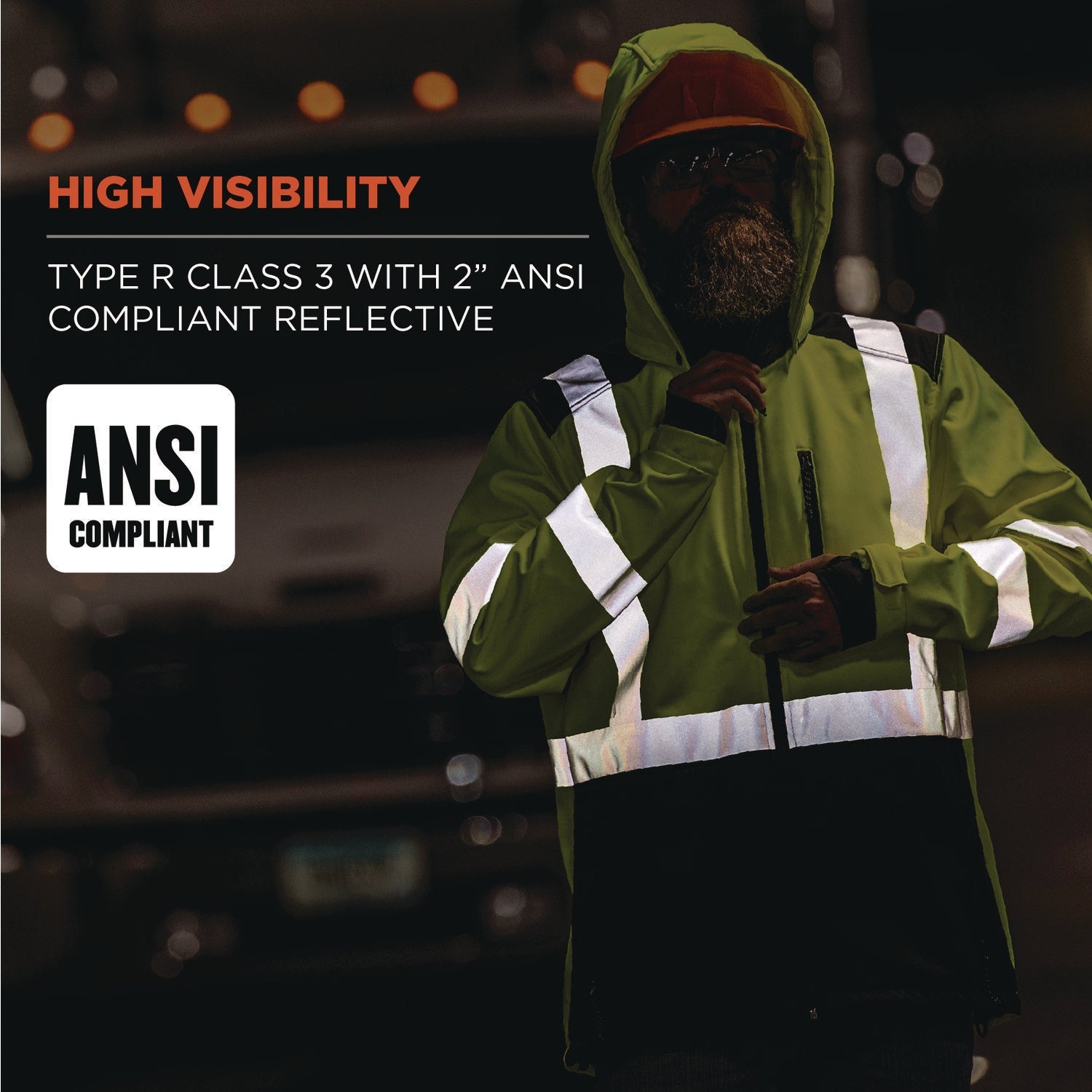 ergodyne® GloWear 8353 Class 3 Hi-Vis Softshell Water-Resistant Jacket, 4X-Large, Lime