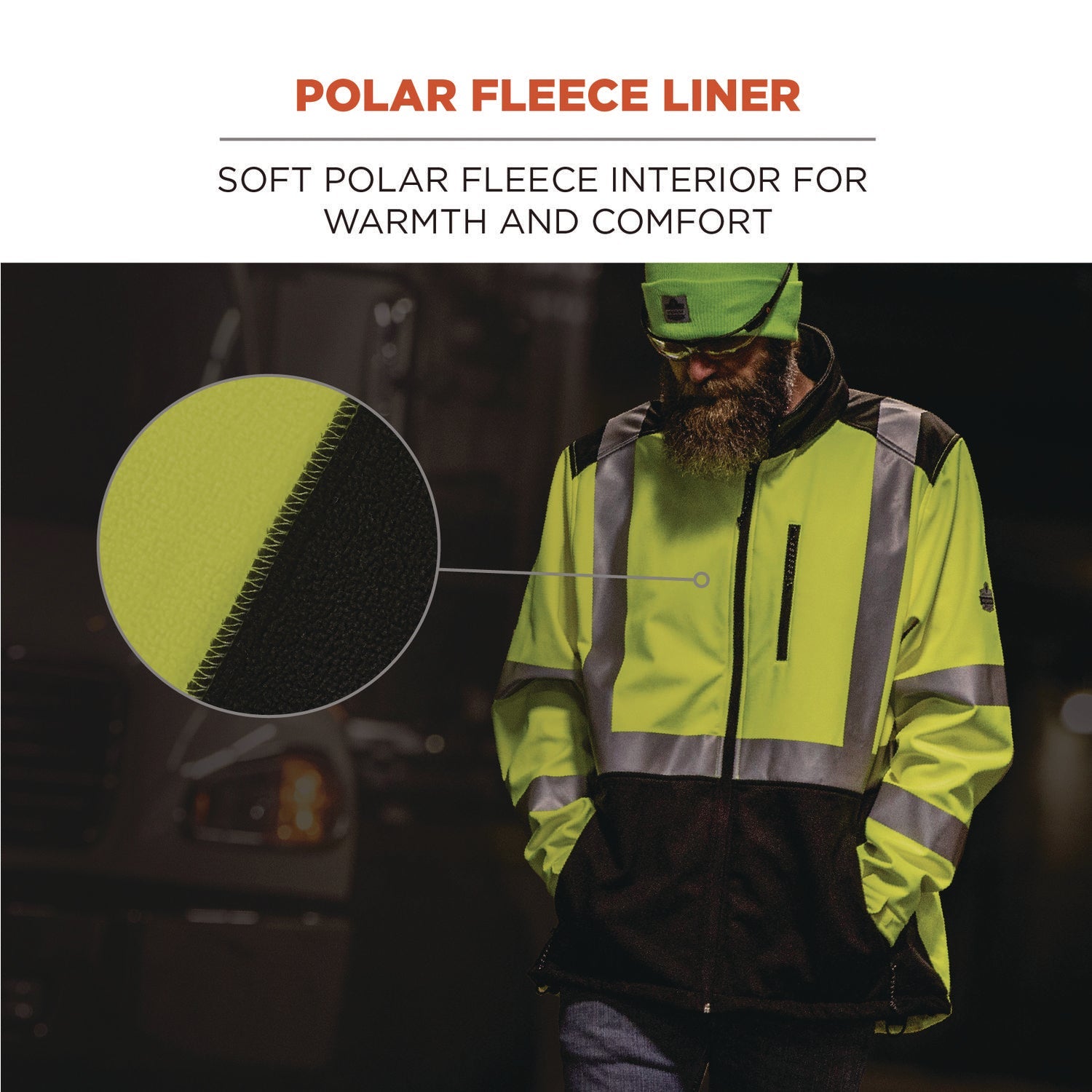 ergodyne® GloWear 8353 Class 3 Hi-Vis Softshell Water-Resistant Jacket, 4X-Large, Lime