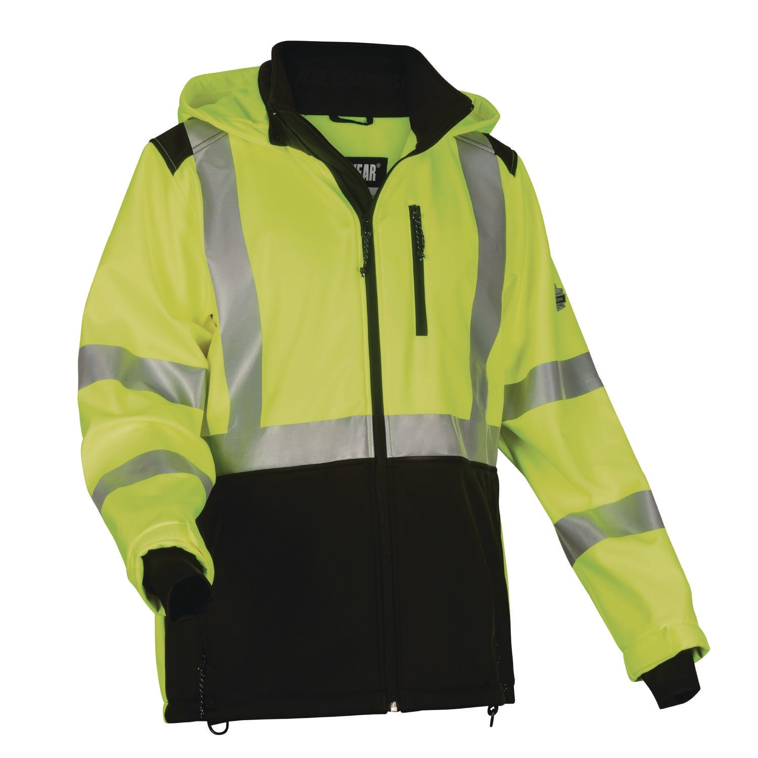 ergodyne® GloWear 8353 Class 3 Hi-Vis Softshell Water-Resistant Jacket, 4X-Large, Lime