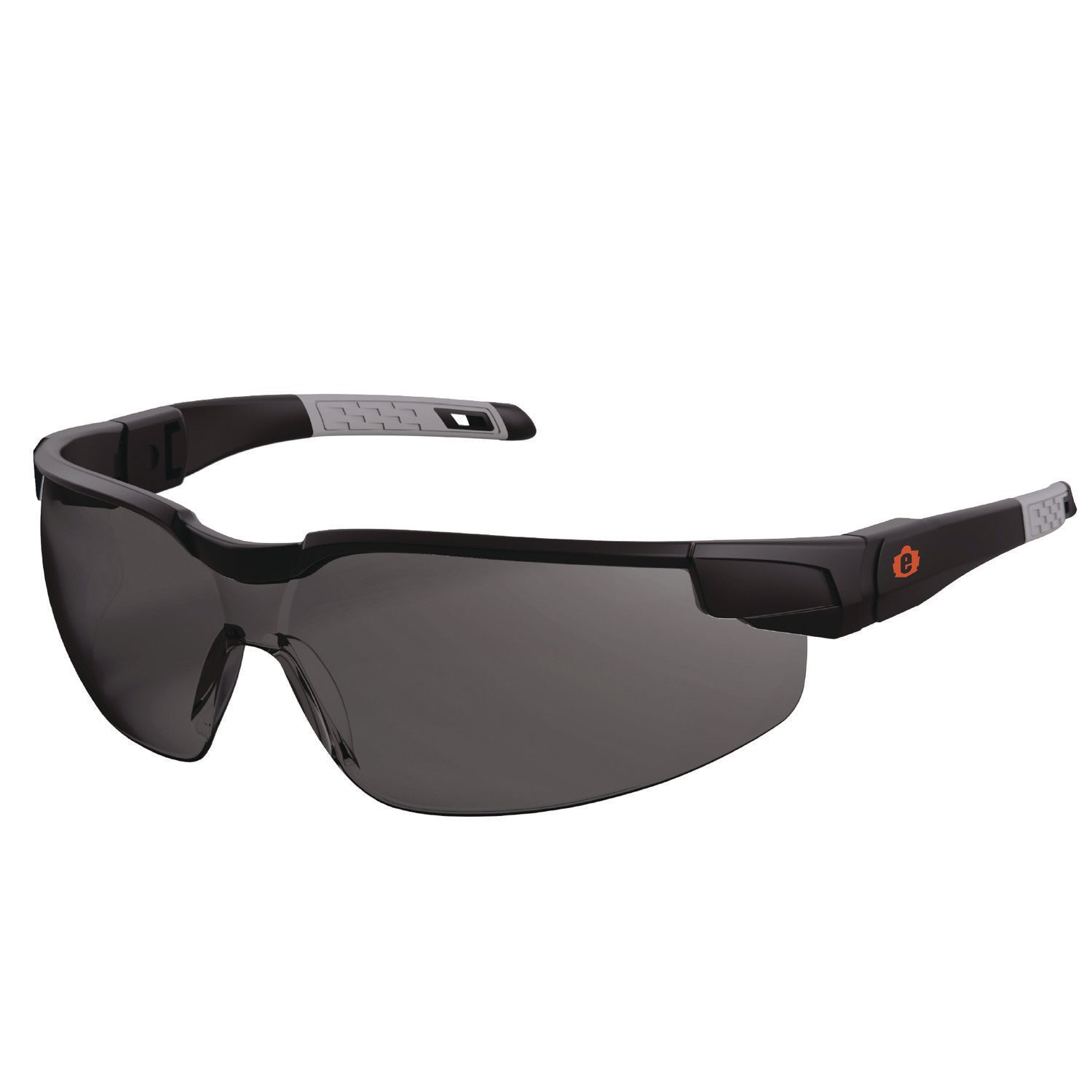 ergodyne® Skullerz DELLENGER Anti-Scratch/Enhanced Anti-Fog Safety Glasses w/ Adjustable Temples, Black Frame, Smoke Polycarbonate Lens