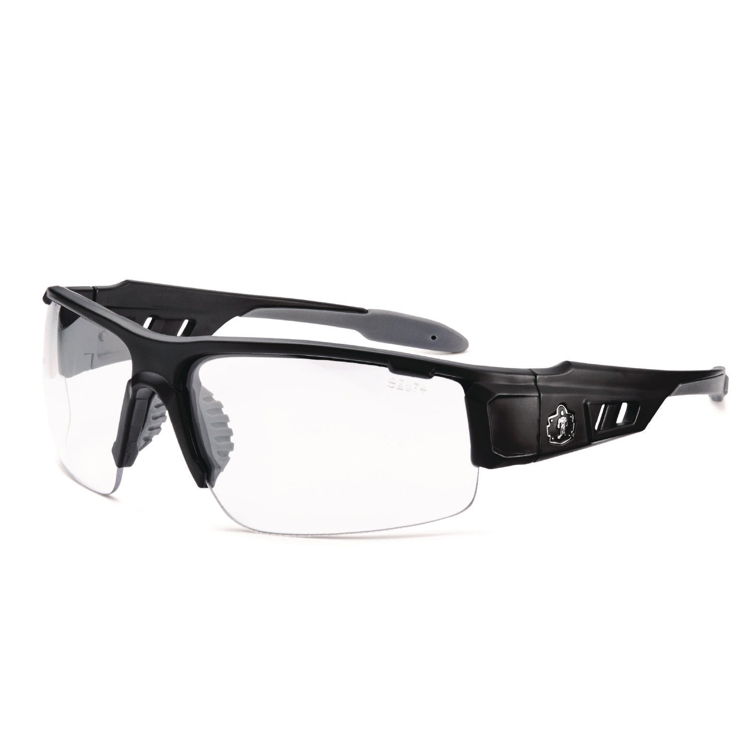 ergodyne® Skullerz DAGR Anti-Scratch and Enhanced Anti-Fog Safety Glasses, Black Nylon Impact Frame, Clear Polycarbonate Lens