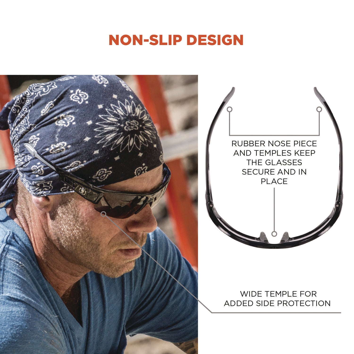 ergodyne® Skullerz DAGR Anti-Scratch and Enhanced Anti-Fog Safety Glasses, Black Nylon Impact Frame, Smoke Polycarbonate Lens