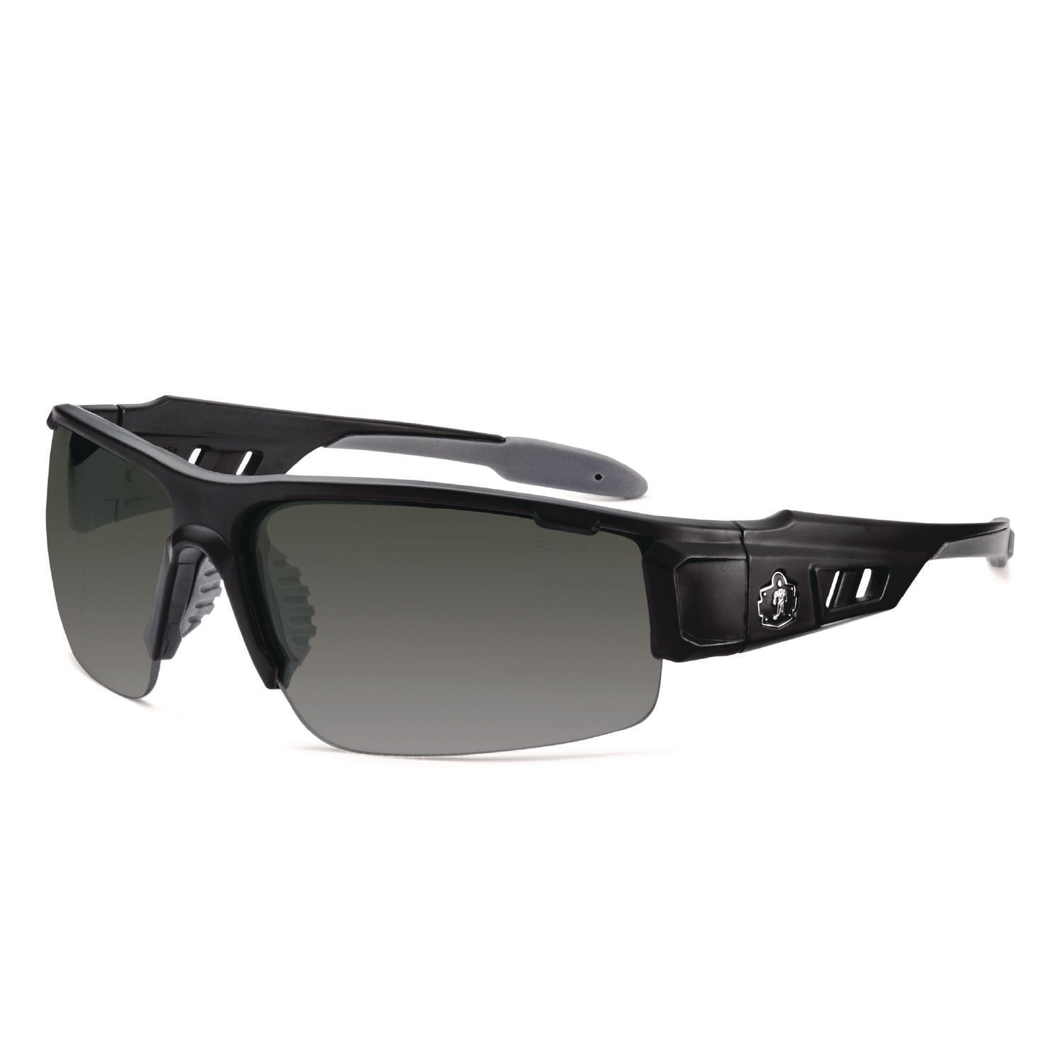 ergodyne® Skullerz DAGR Anti-Scratch and Enhanced Anti-Fog Safety Glasses, Black Nylon Impact Frame, Smoke Polycarbonate Lens