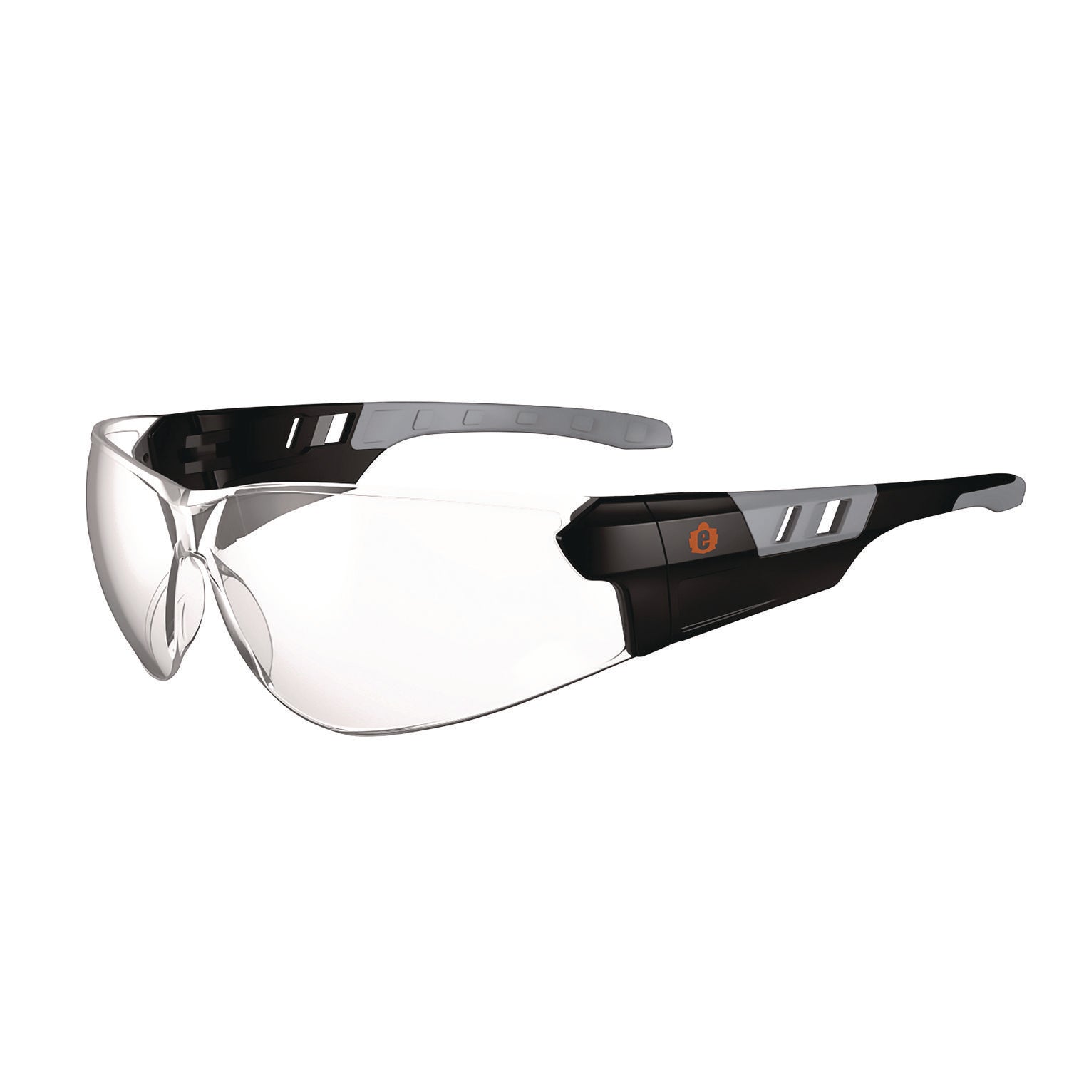ergodyne® Skullerz SAGA Anti-Scratch/Enhanced Anti-Fog Safety Glasses, Matte Black Frameless, Clear Polycarbonate Lens