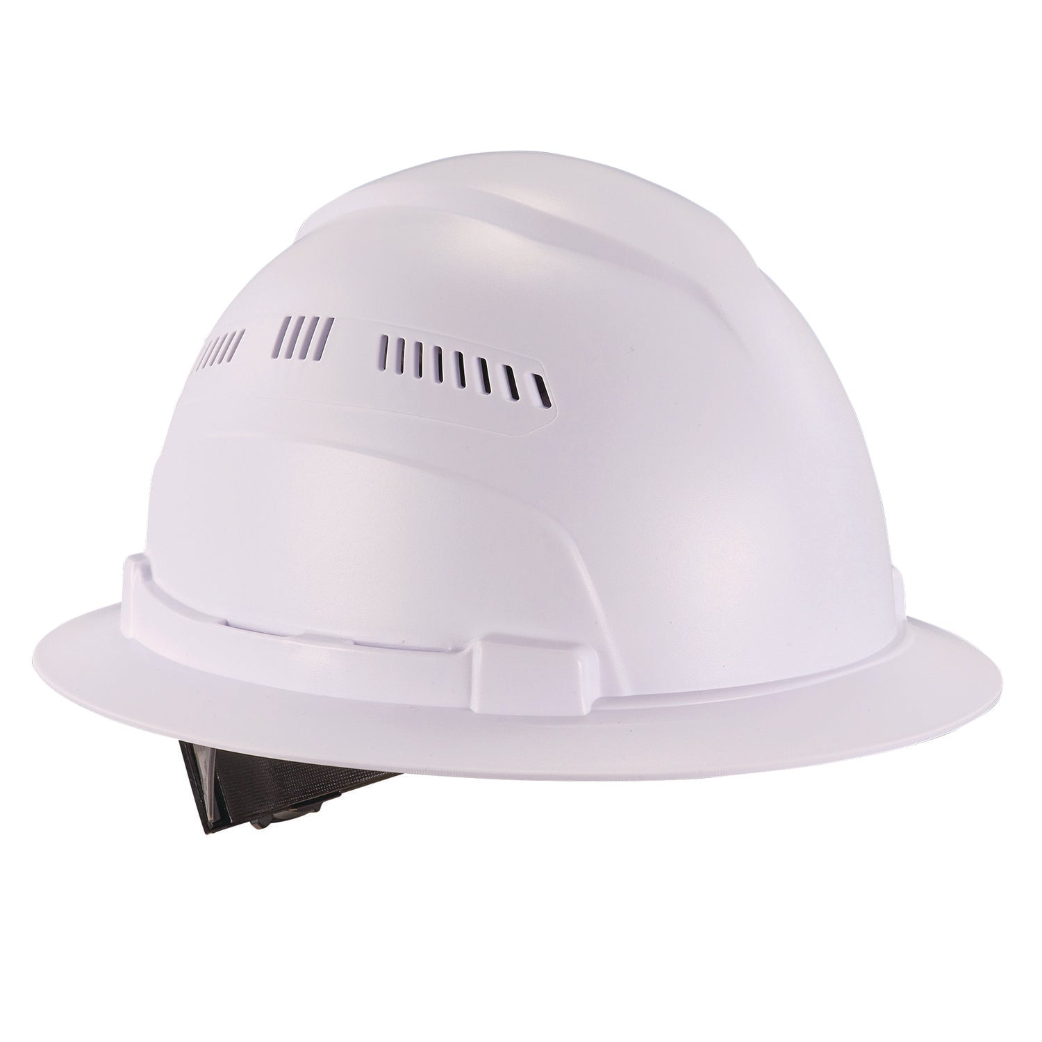 ergodyne® Skullerz 8968 Class C Lightweight Full Brim Hard Hat, Adjustable Venting, 6-Point Rachet Suspension, White