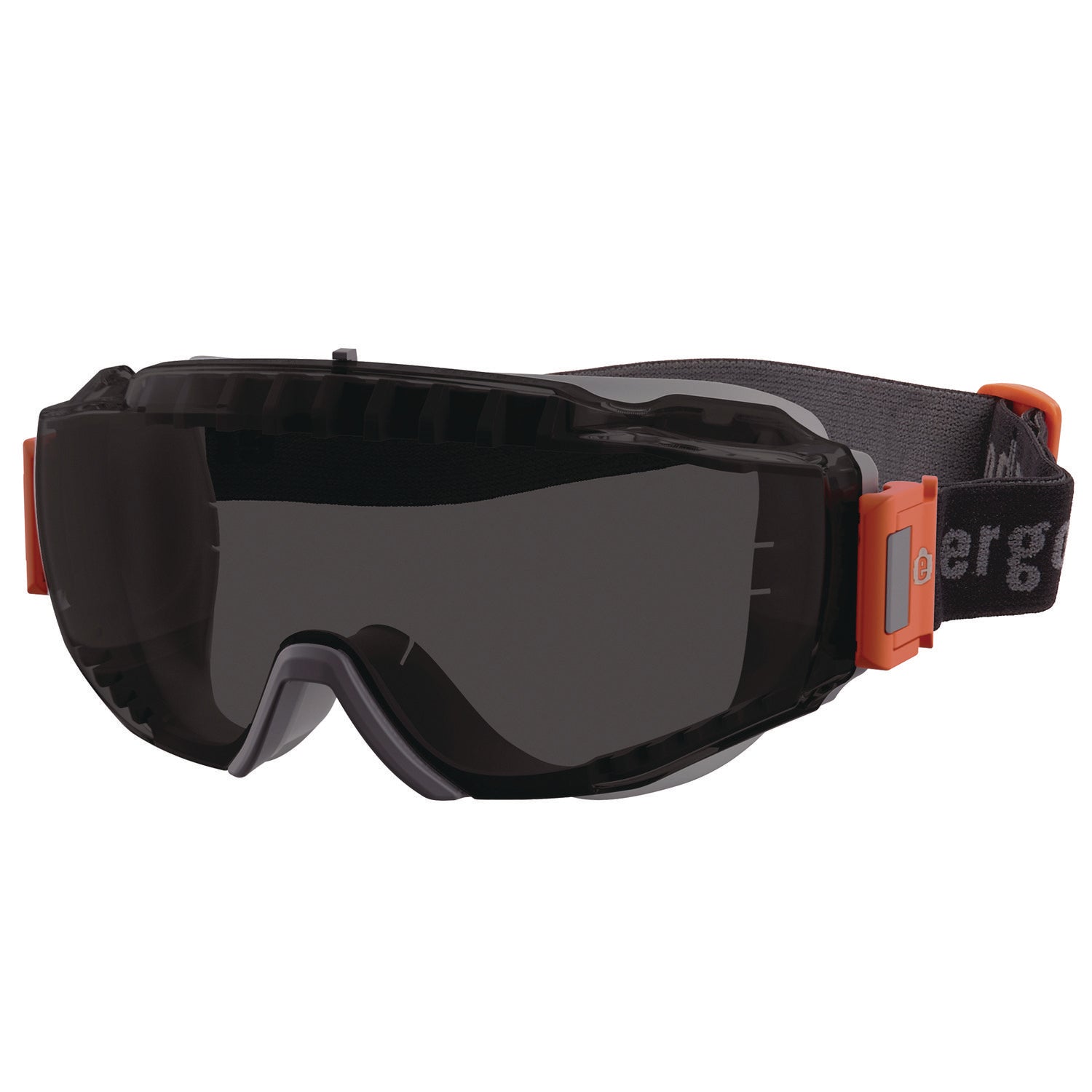 ergodyne® Skullerz MODI OTG Anti-Scratch and Enhanced Anti-Fog Safety Goggles with Elastic Strap, Smoke Lens