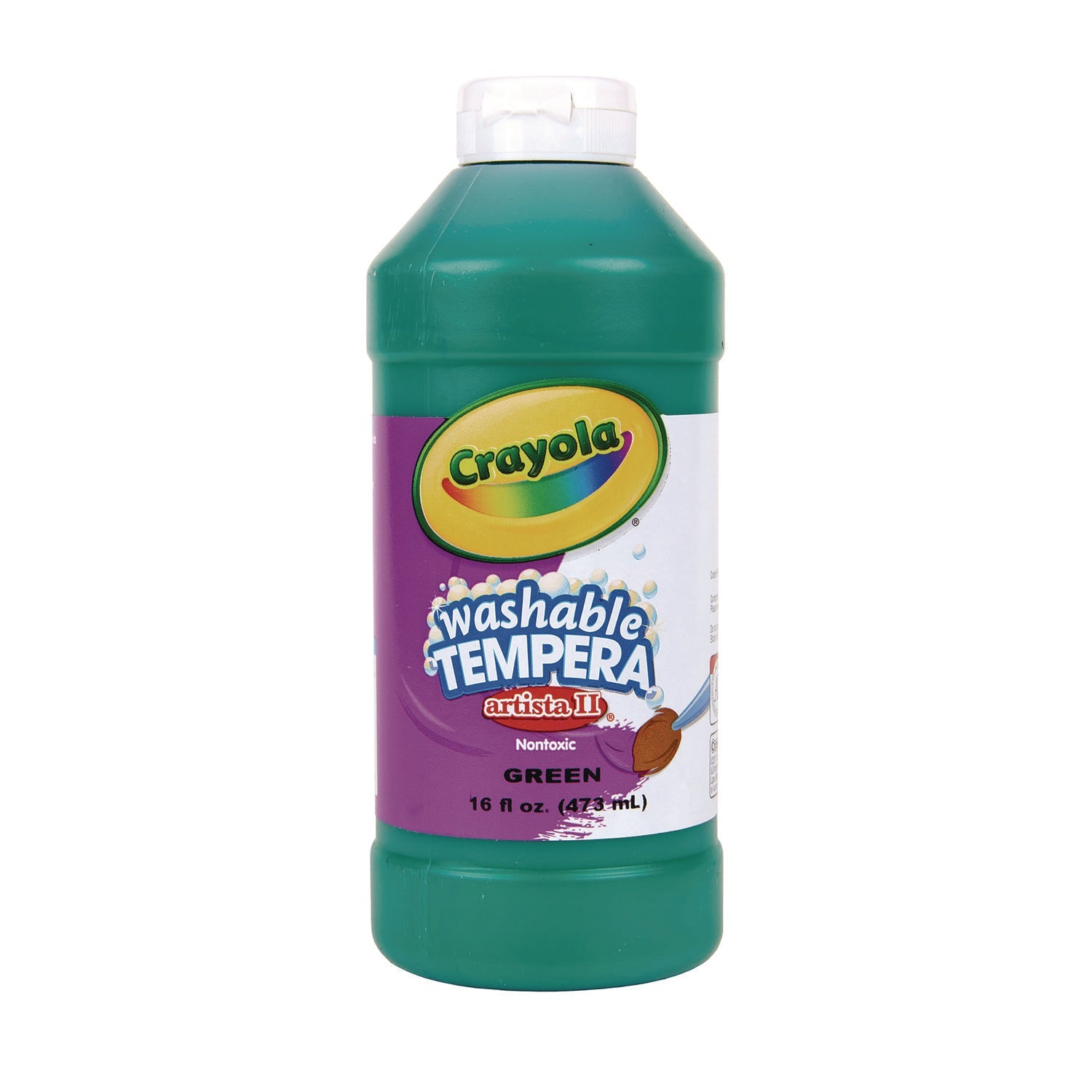 Crayola® Artista Ii Washable Tempera Paint, Green, 16 Oz Bottle