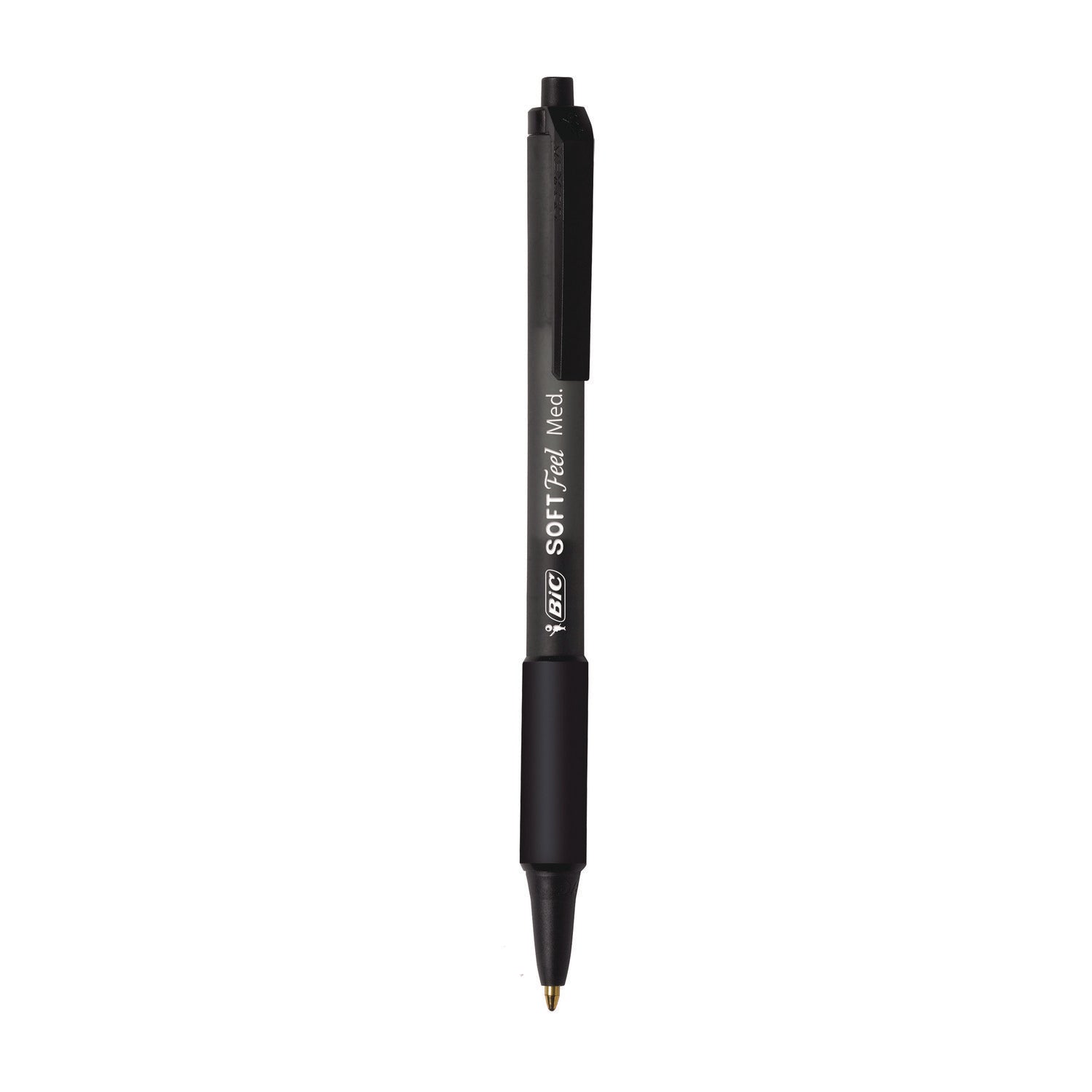BIC® Soft Feel Ballpoint Pen Value Pack, Retractable, Medium 1 Mm, Black Ink, Black Barrel, 36/pack