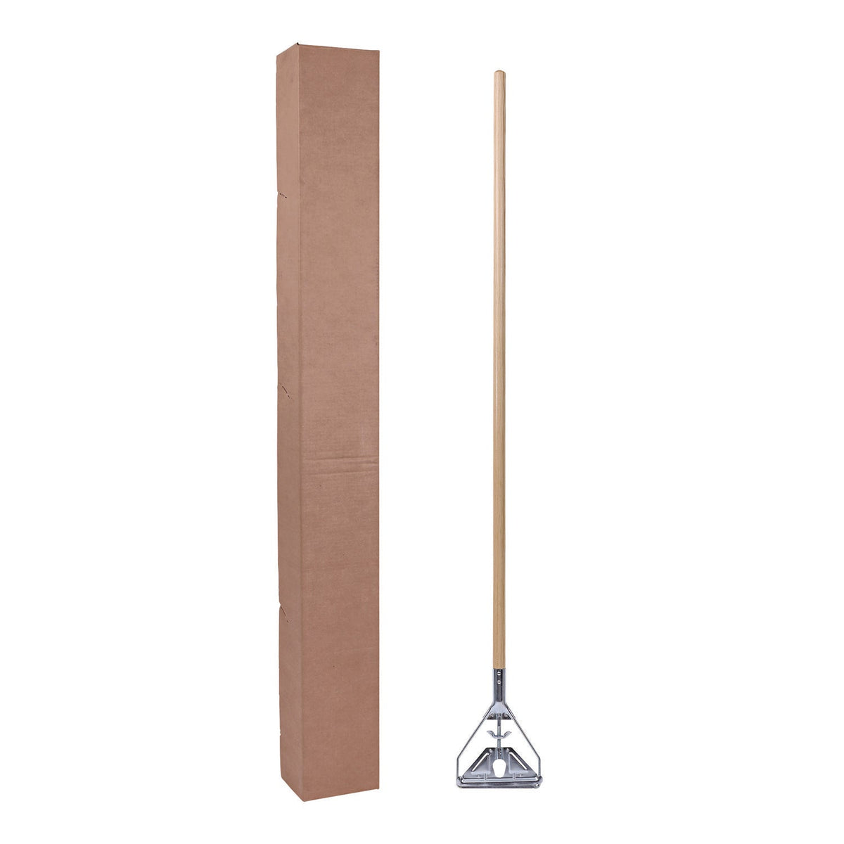 Boardwalk® Quick Change Metal Head Mop Handle for No. 20 and Up Heads, 62" Wood Handle