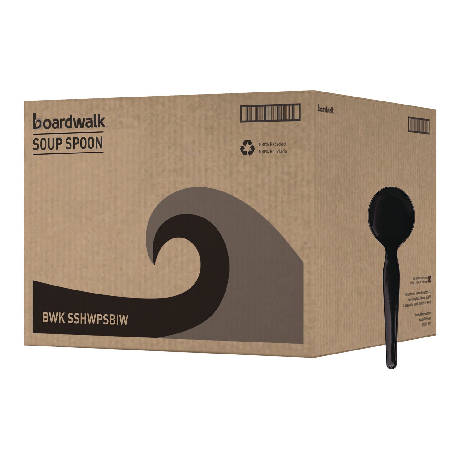 Heavyweight Wrapped Polystyrene Soup Spoon | Black